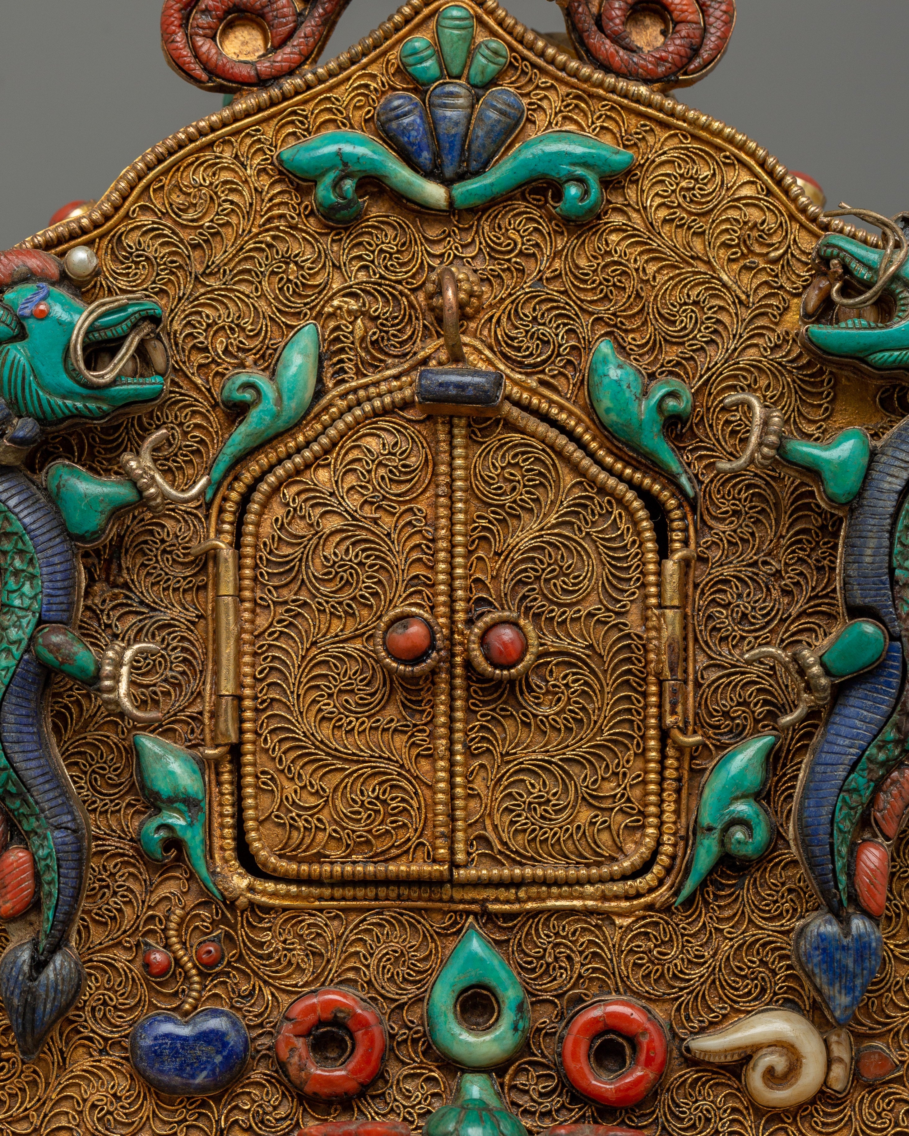 Decorative Tibetan Gau Shrine Box | Spiritual Tibetan Art