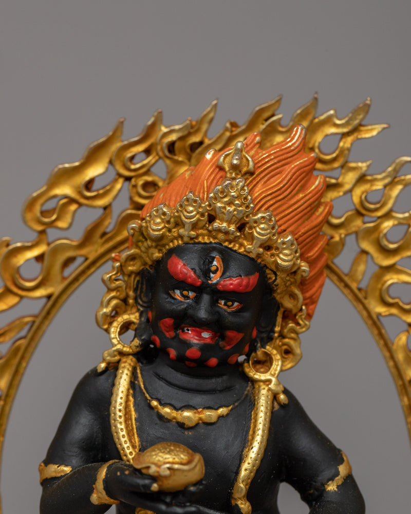 Wrathful Black Dzambhala | Buddhist Wealth Deity Statue