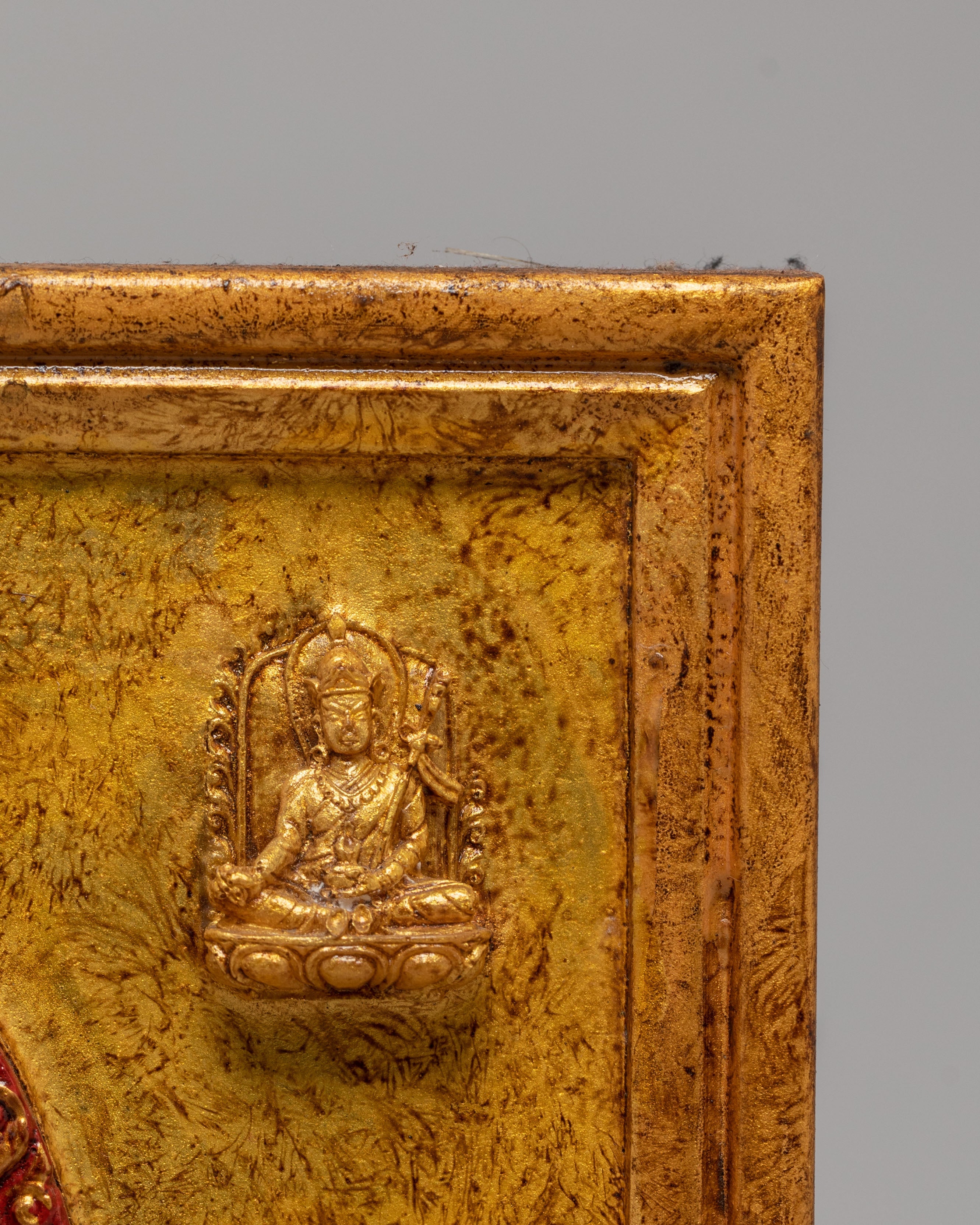 Handmade Buddhist Deity Relief Wall Hanging | Tibetan Stone Dust Wall Hanging