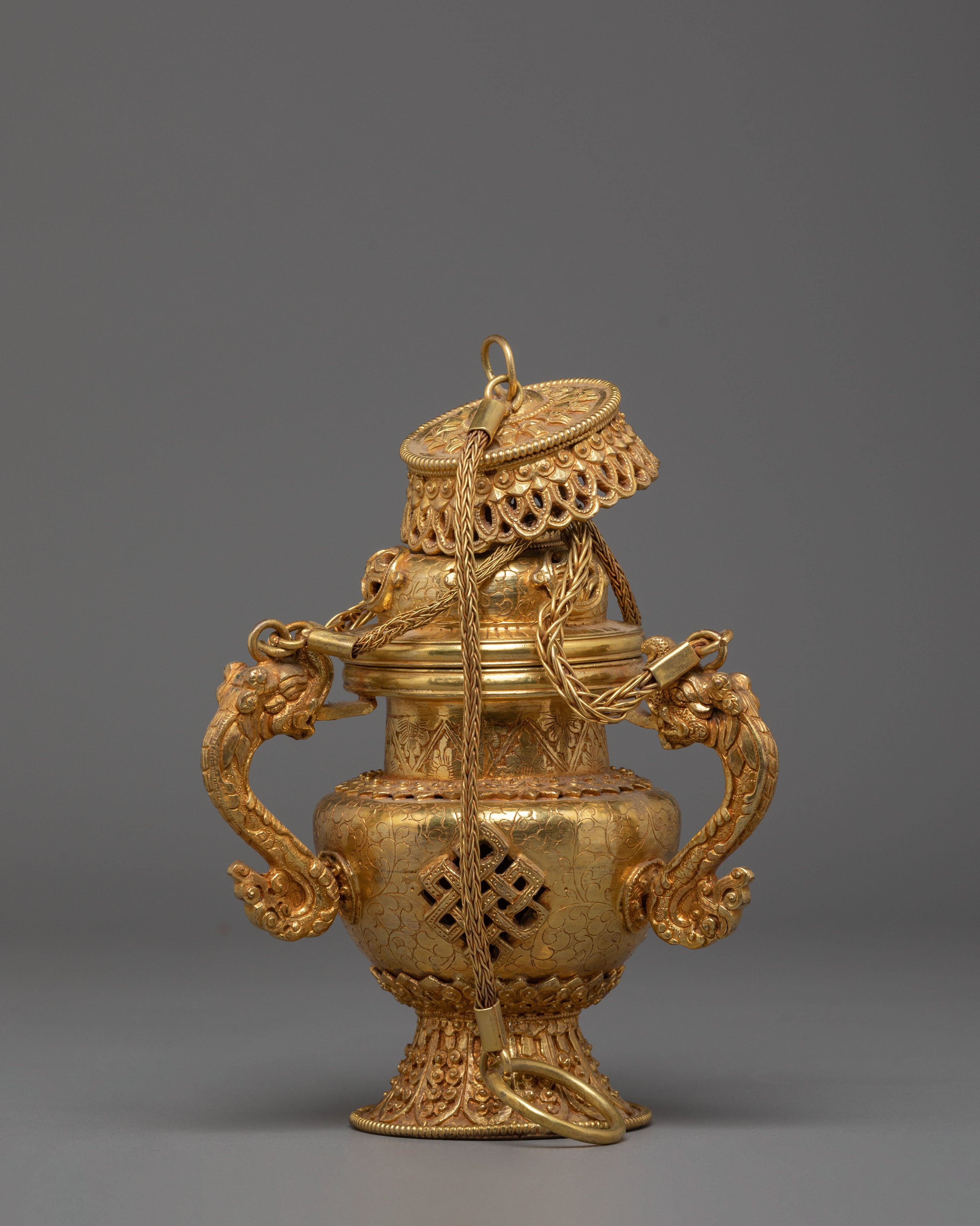 Gold Plated Incense Burner for Ritual | Spiritual Ritual Incense Holder