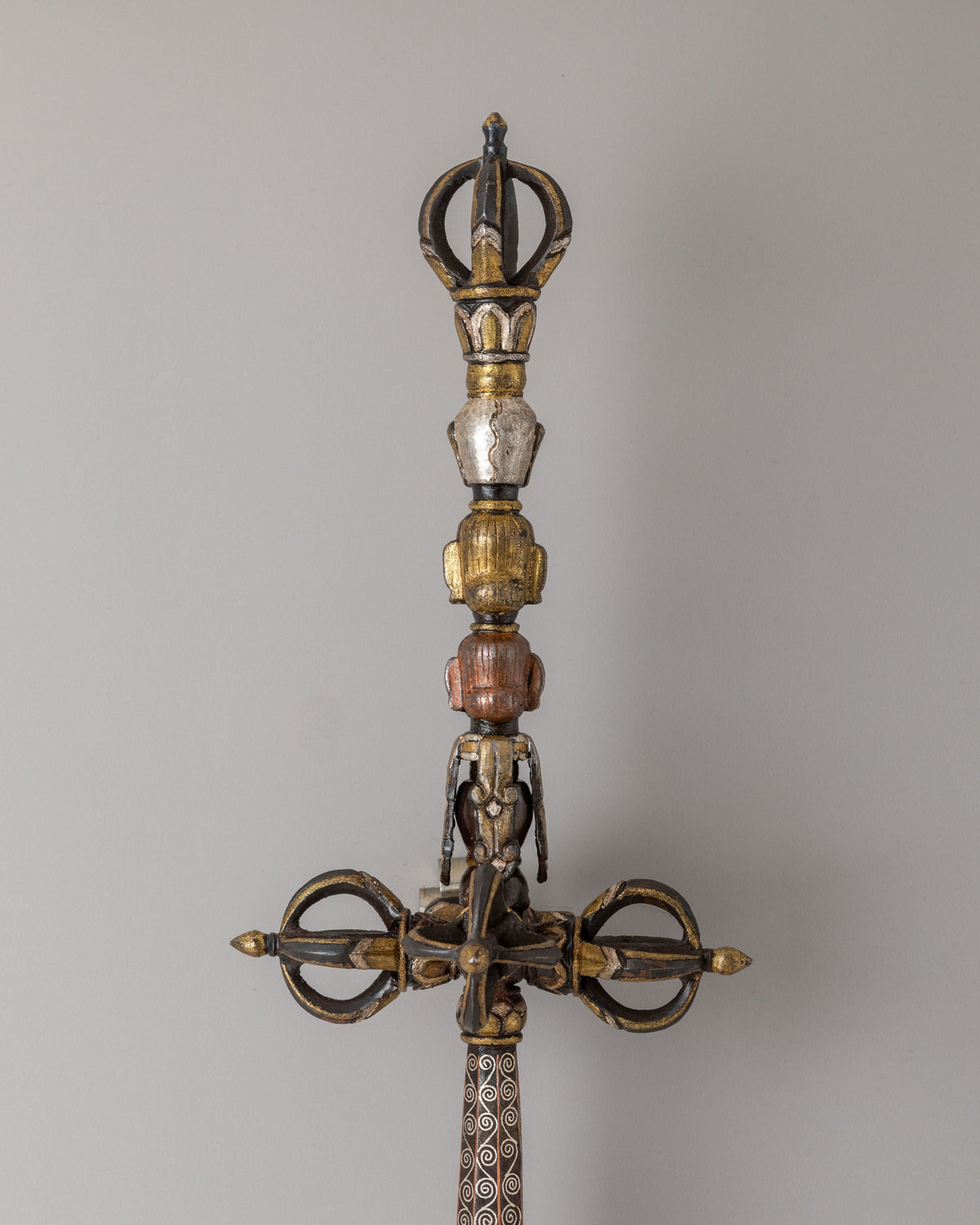 Handcrafted Khatvanga Staff | Sacred Buddhist Artifact for Meditation and Altar Display