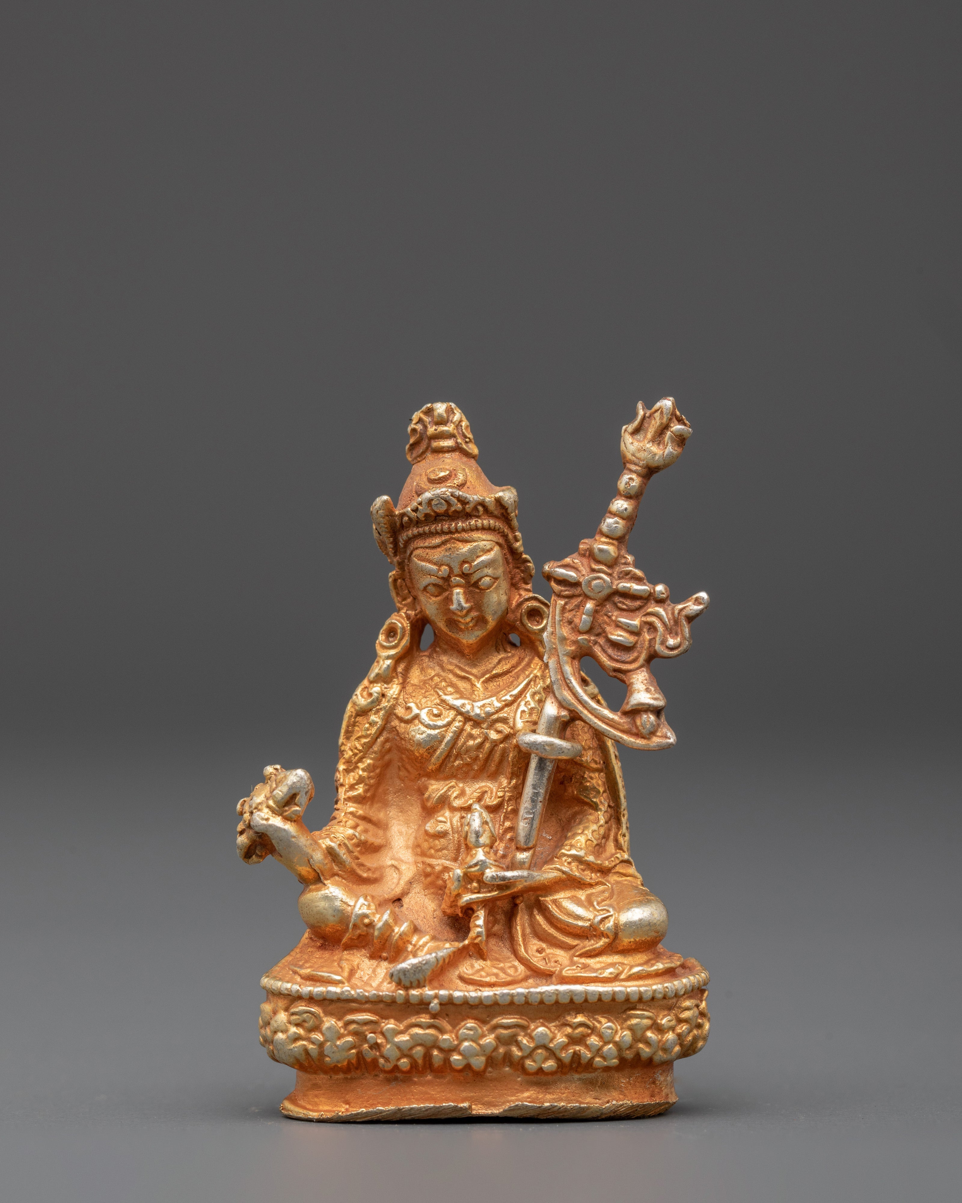 Guru Rinpoche Gold Plated Statue | Buddhist deity statue