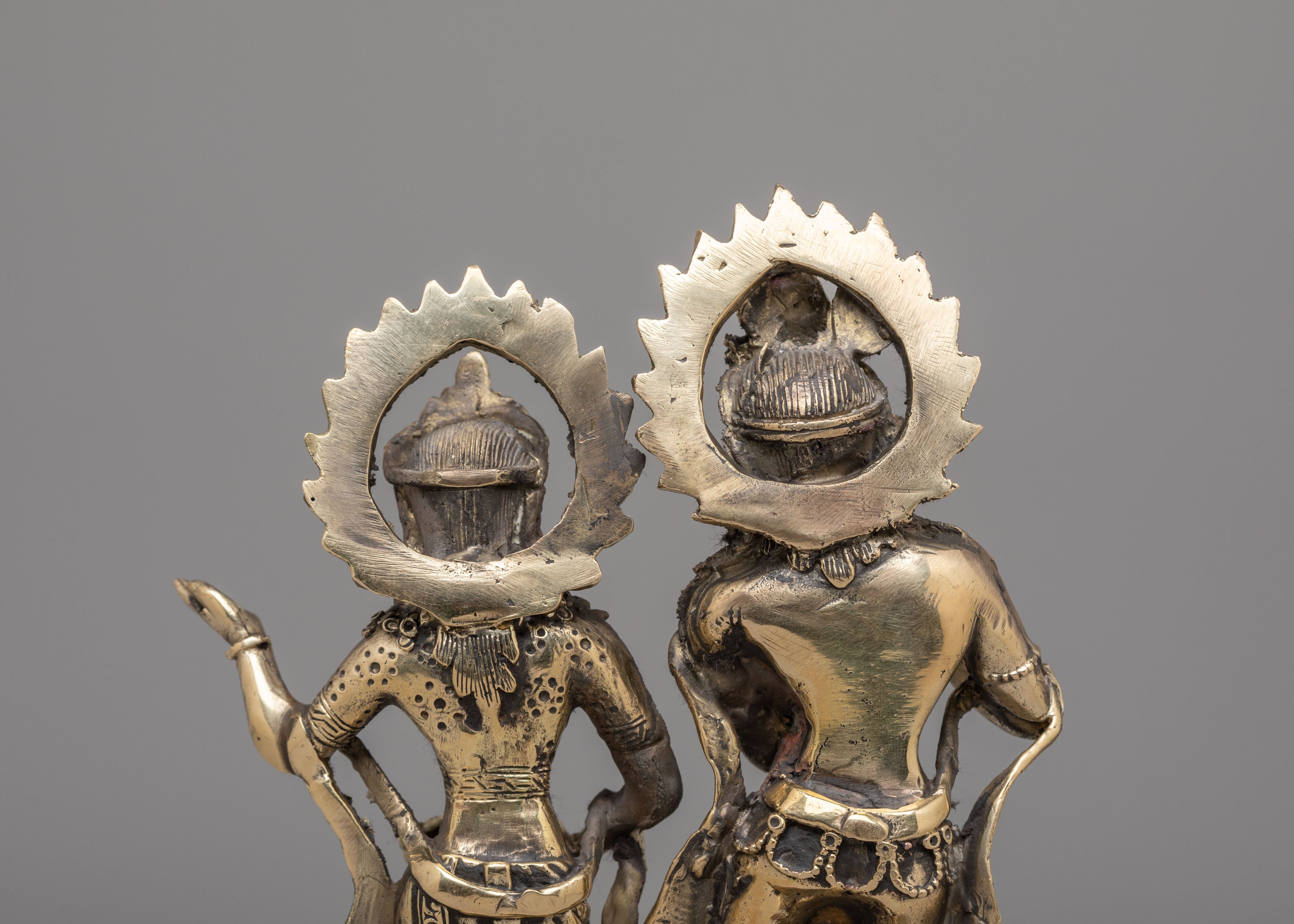 Spiritual Krishna And Radha Statue | Brass Hindu Deity Sculpture