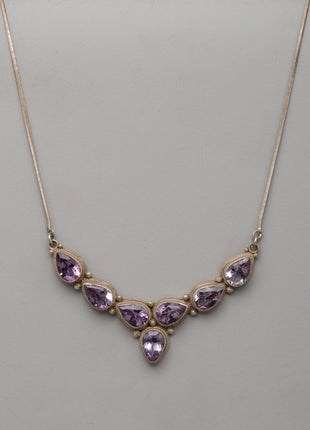 Sterling Silver Amethyst Necklace |  Perfect for Formal Styles
