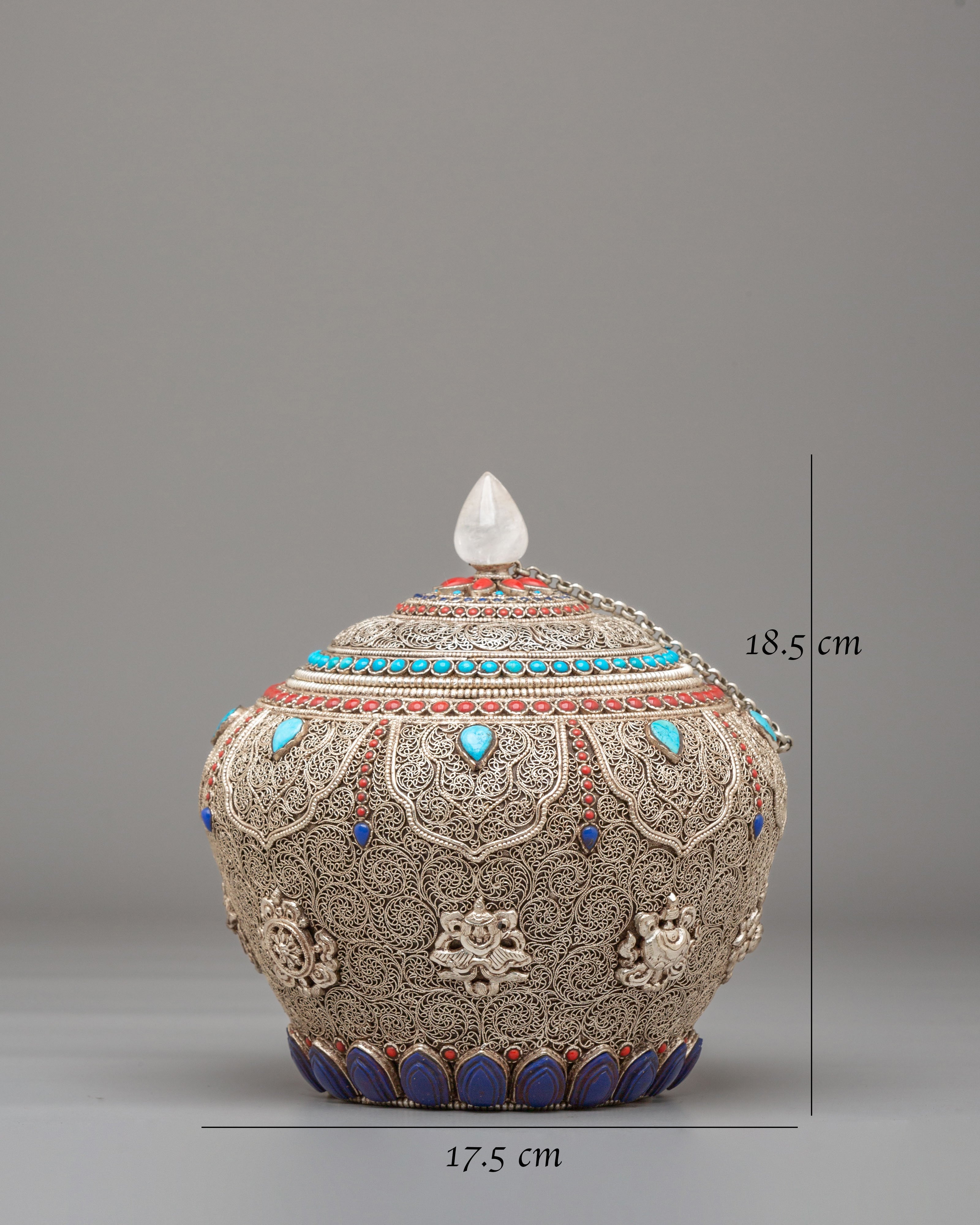 Sacred Tibetan Ritual Rice Pot | Spiritual Offering Vessel