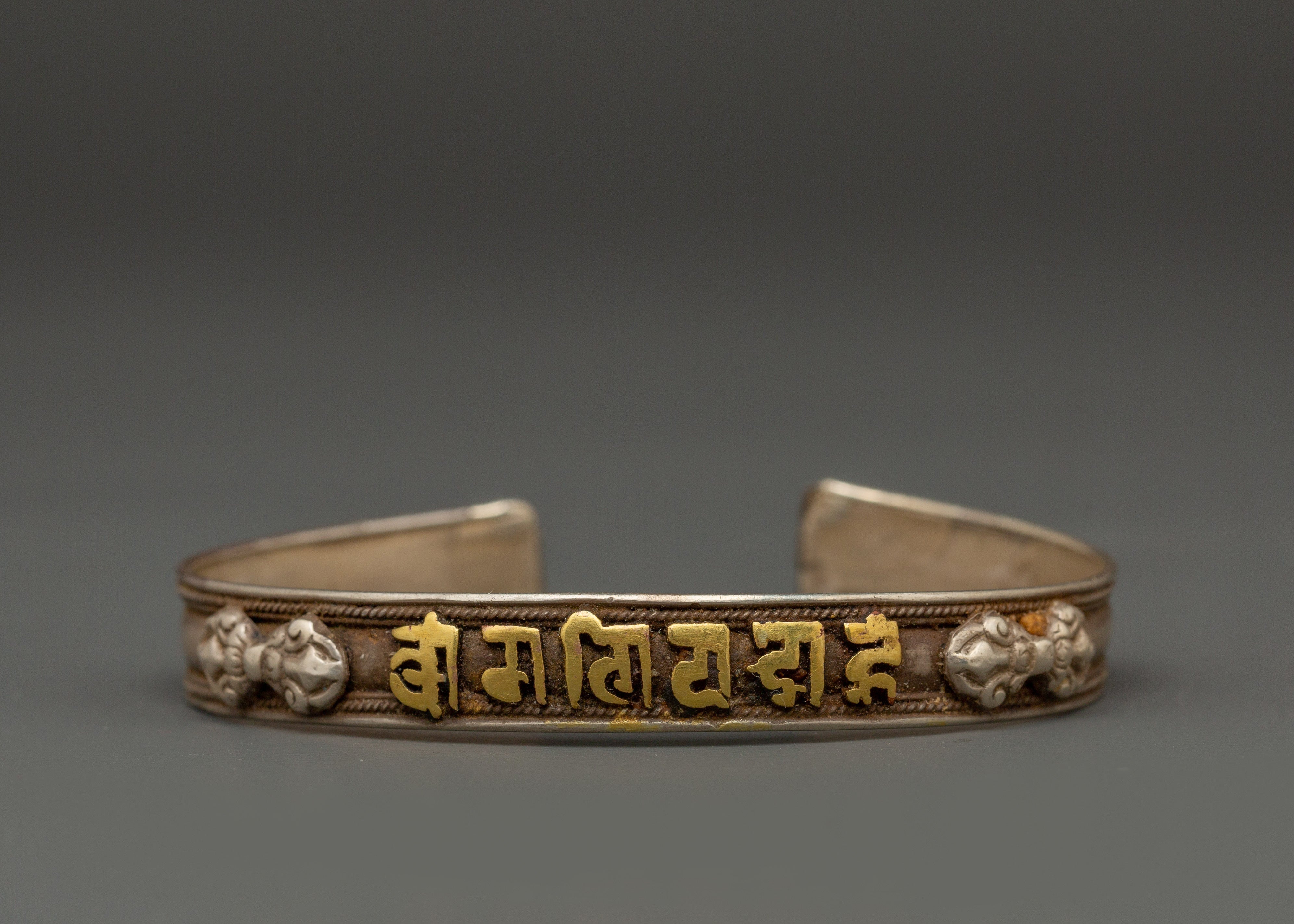 Tibetan Sterling Silver Bracelet | Spiritual Protection Jewelry