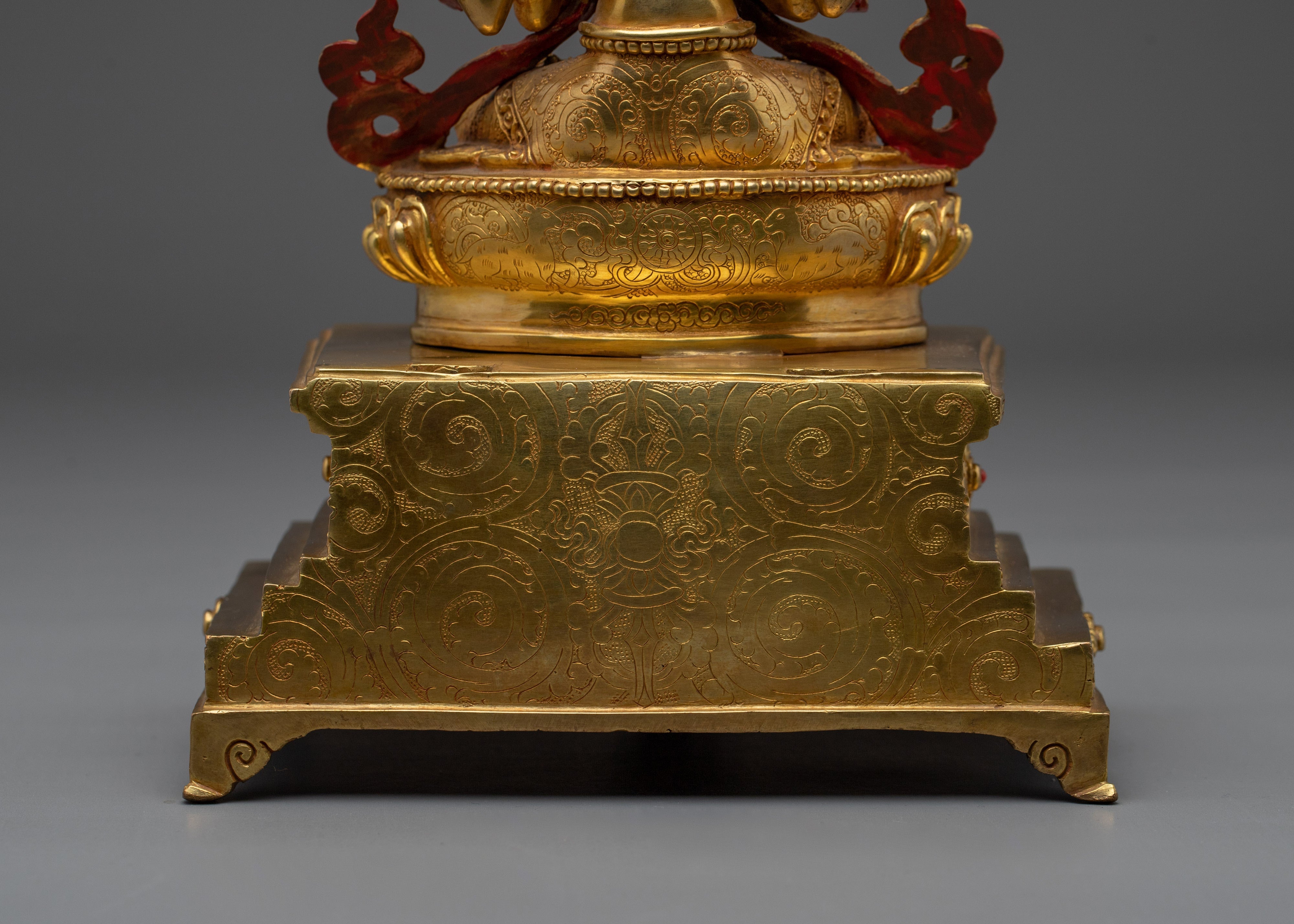 Chenrezig with Throne Statue | Bodhisattva of Compassion