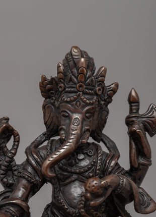 Handcrafted Standing Ganesha Statue | Sacred Buddhist Protector Deity