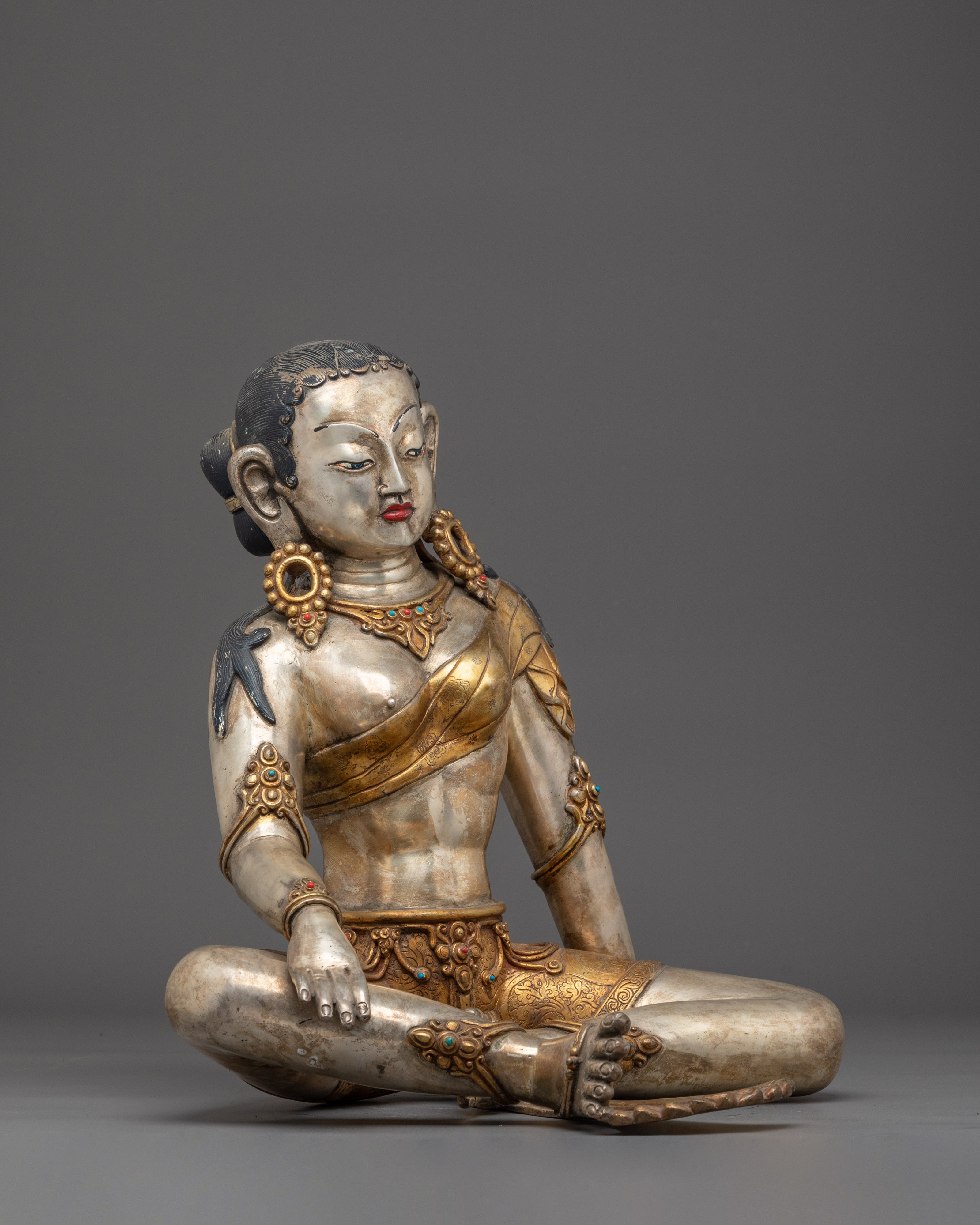 Parvati Copper Gold Plated Statue | Gold & Silver Plating