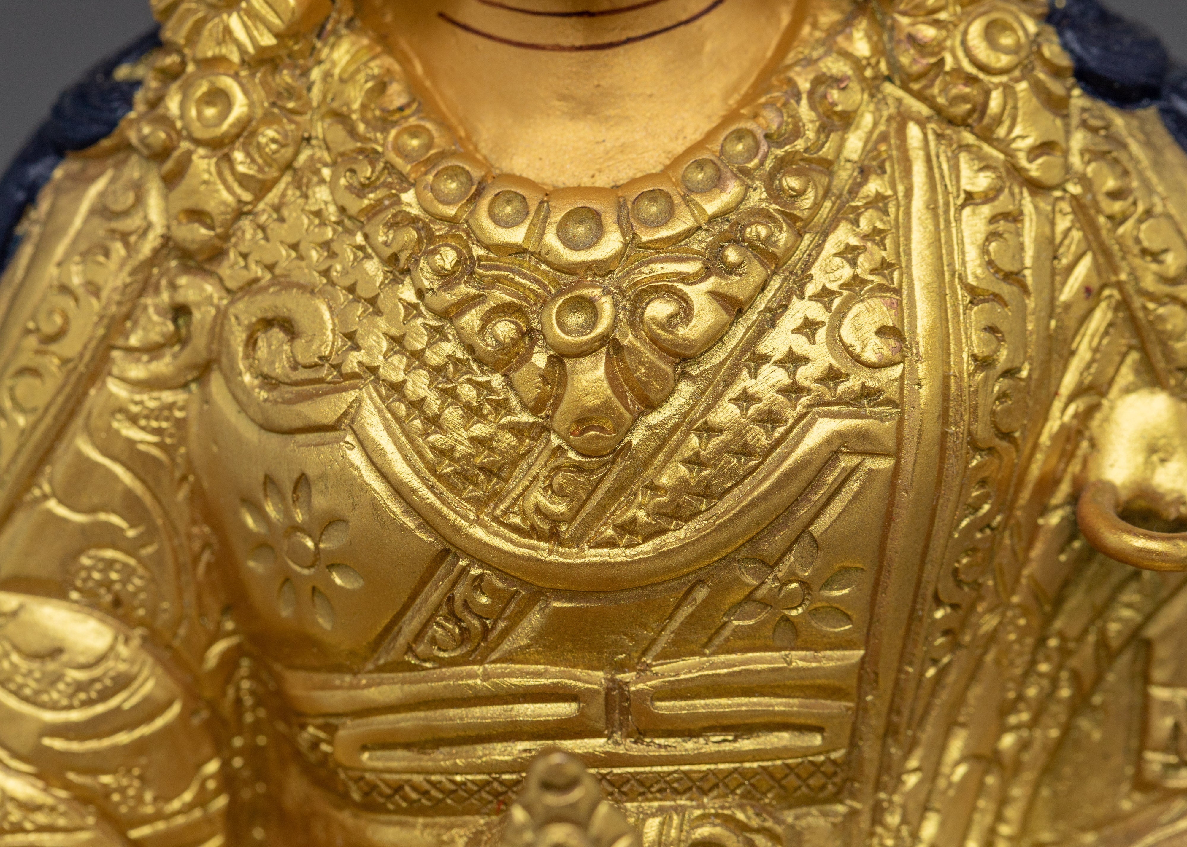 Vajra Master Guru Rinpoche Golden Statue | Himalayan Padmasambhava Artwork
