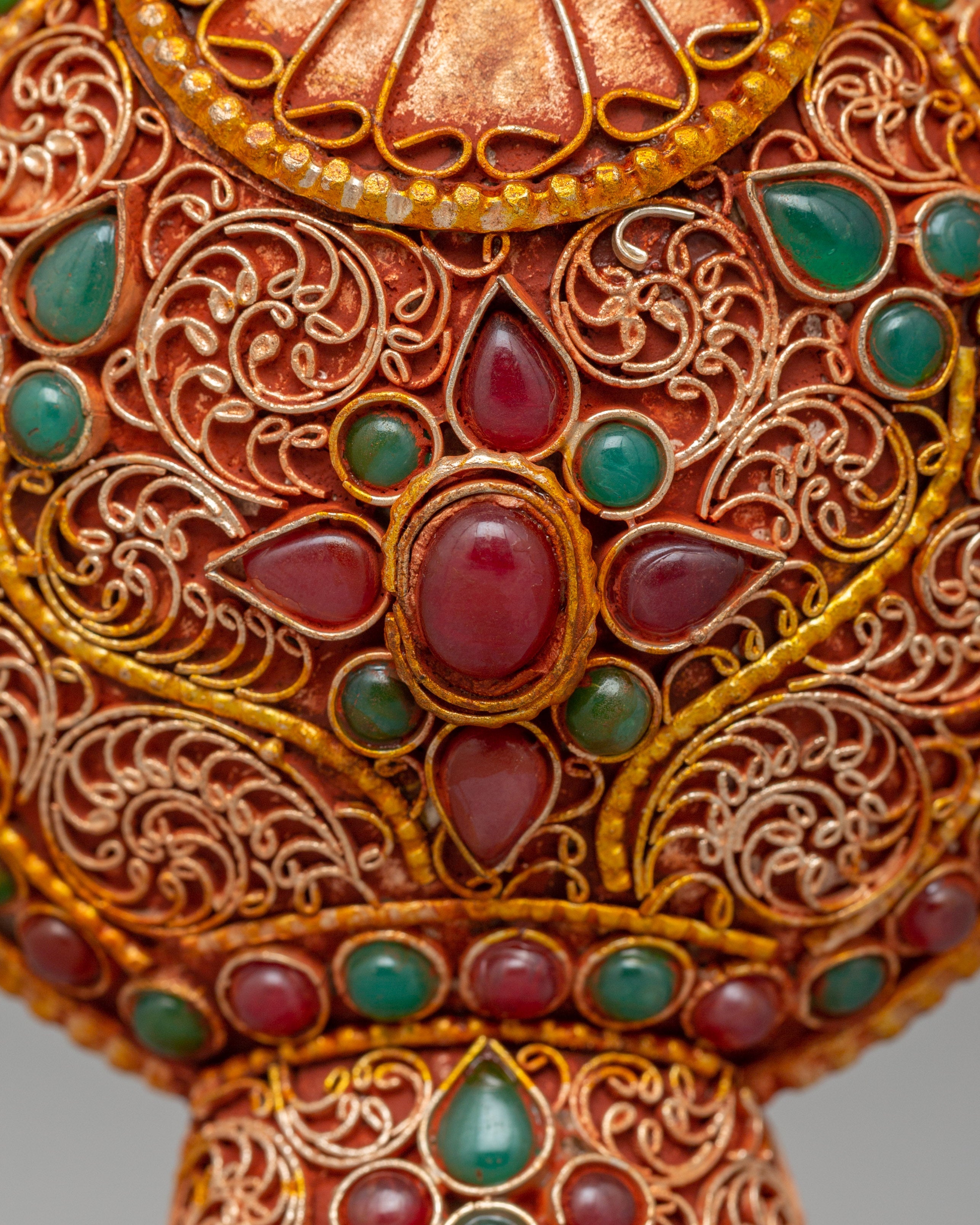 Tibetan Snuff Bottle | Copper Body with Gold-Plated Himalayan Artistry