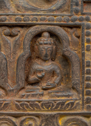 A Carved Wooden Sutra Cover | 102cm Tibetan Scripture Holder