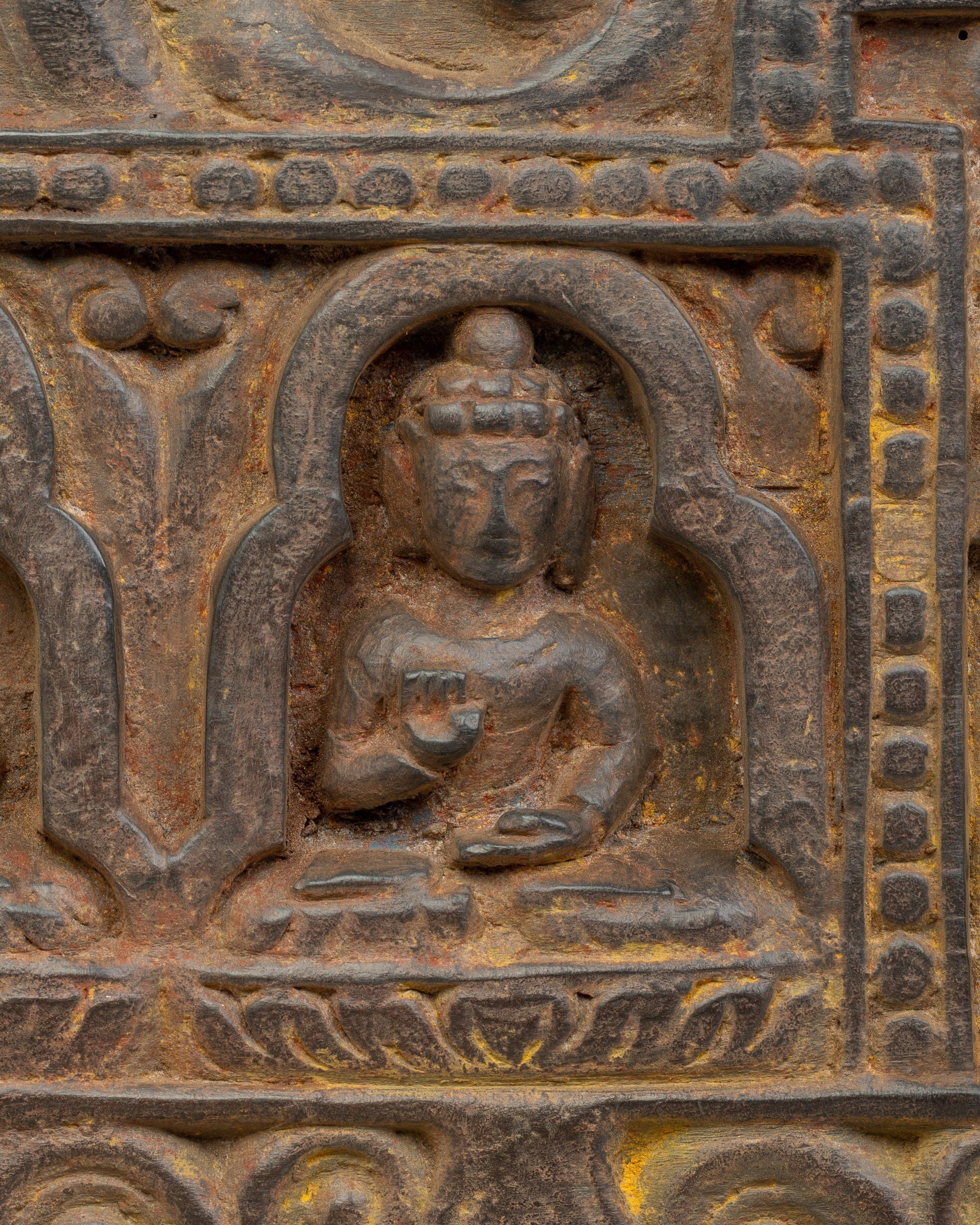 A Carved Wooden Sutra Cover | 102cm Tibetan Scripture Holder