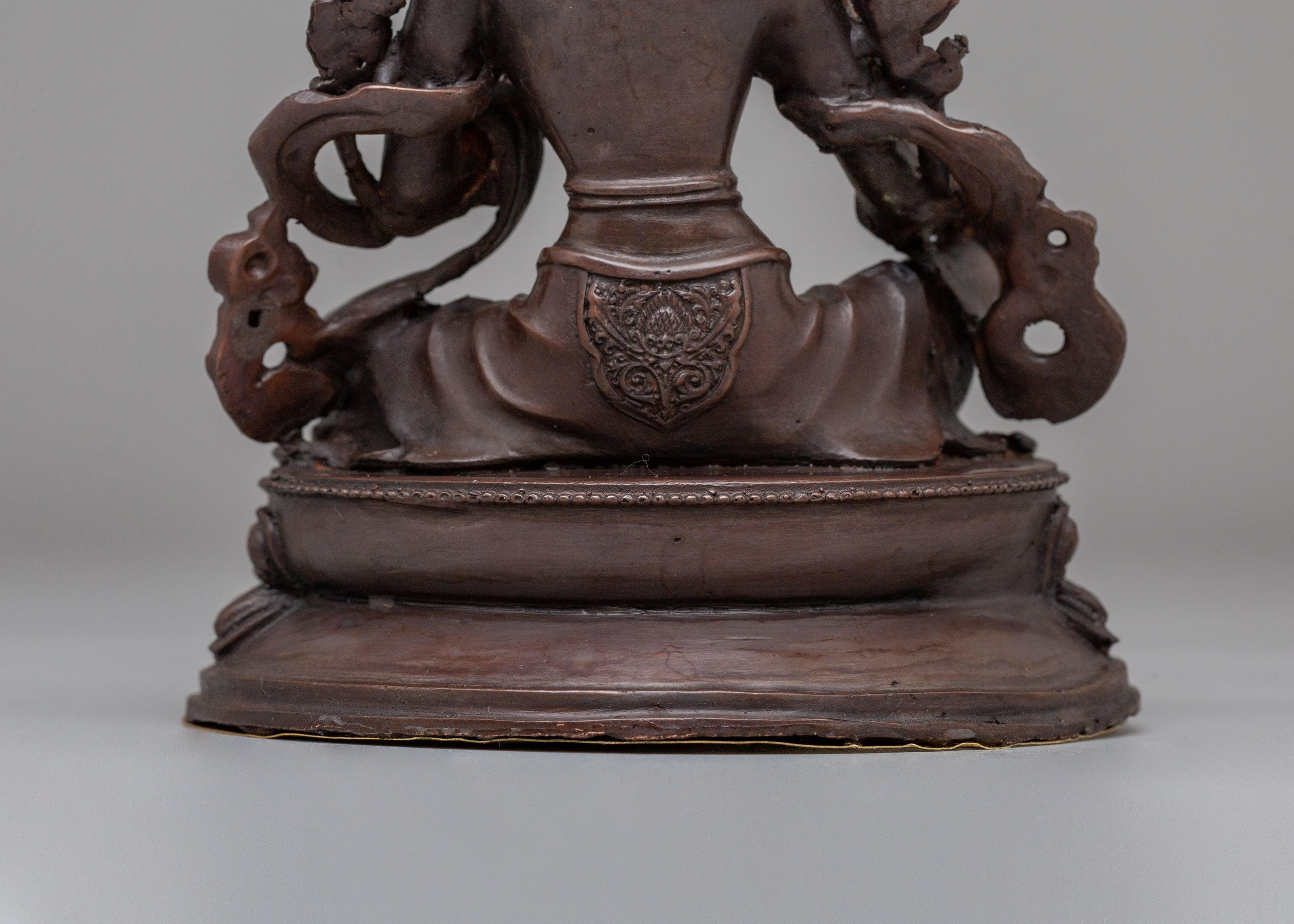 Handmade Green Tara Altar Statue | Spiritual Decor for Meditation &amp; Rituals