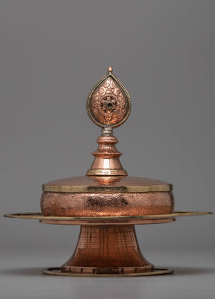 Exquisite Copper Mandala Stupa for Buddhist Rituals and Meditation | Ritual Copper Mandala
