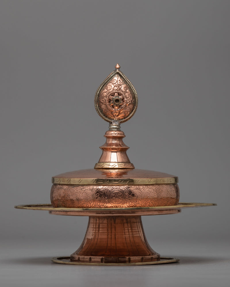 Exquisite Copper Mandala Stupa for Buddhist Rituals and Meditation | Ritual Copper Mandala