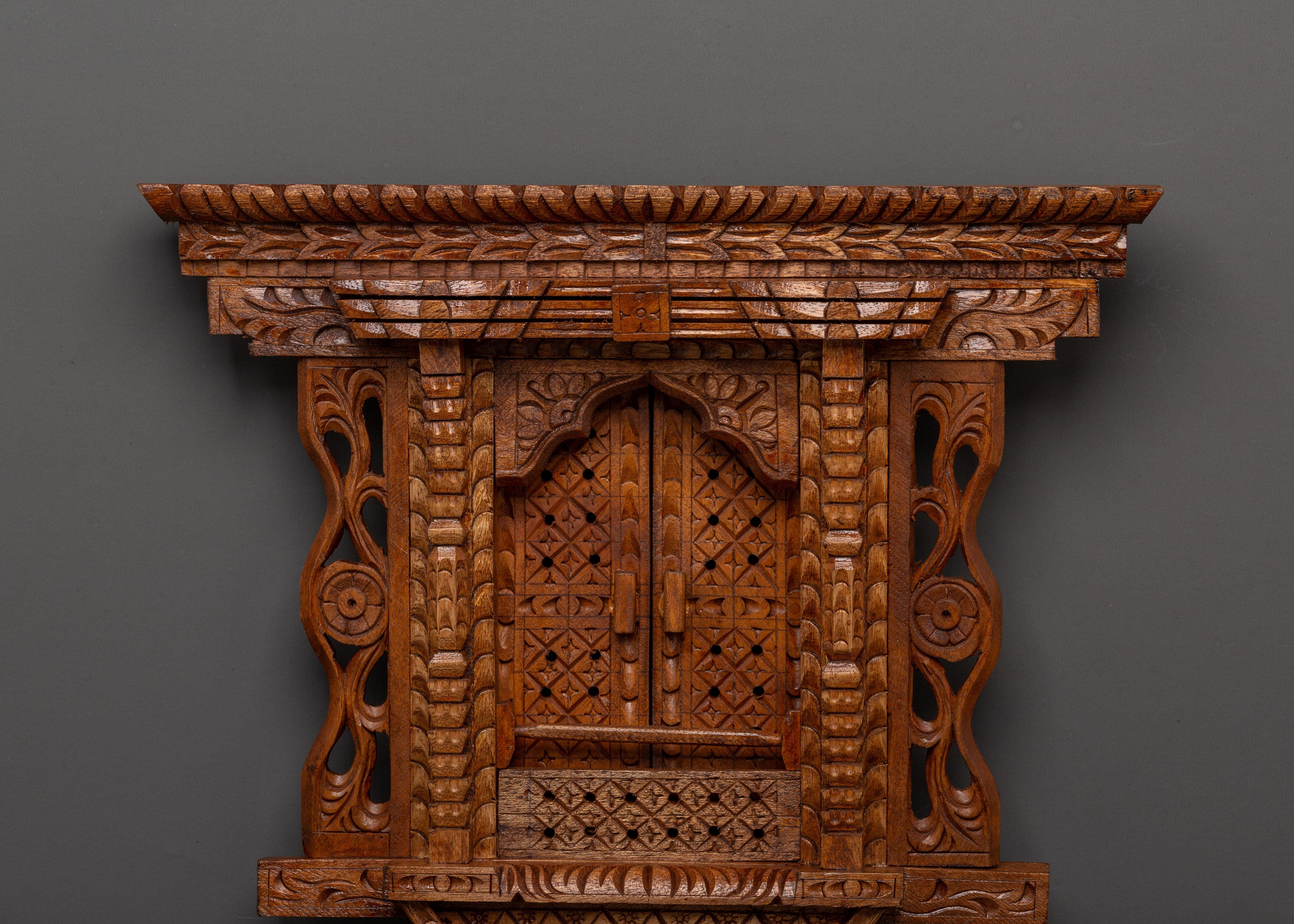 Tibetan Handcarved Wall Hanging Decor | Wooden Art for Meditation Spaces