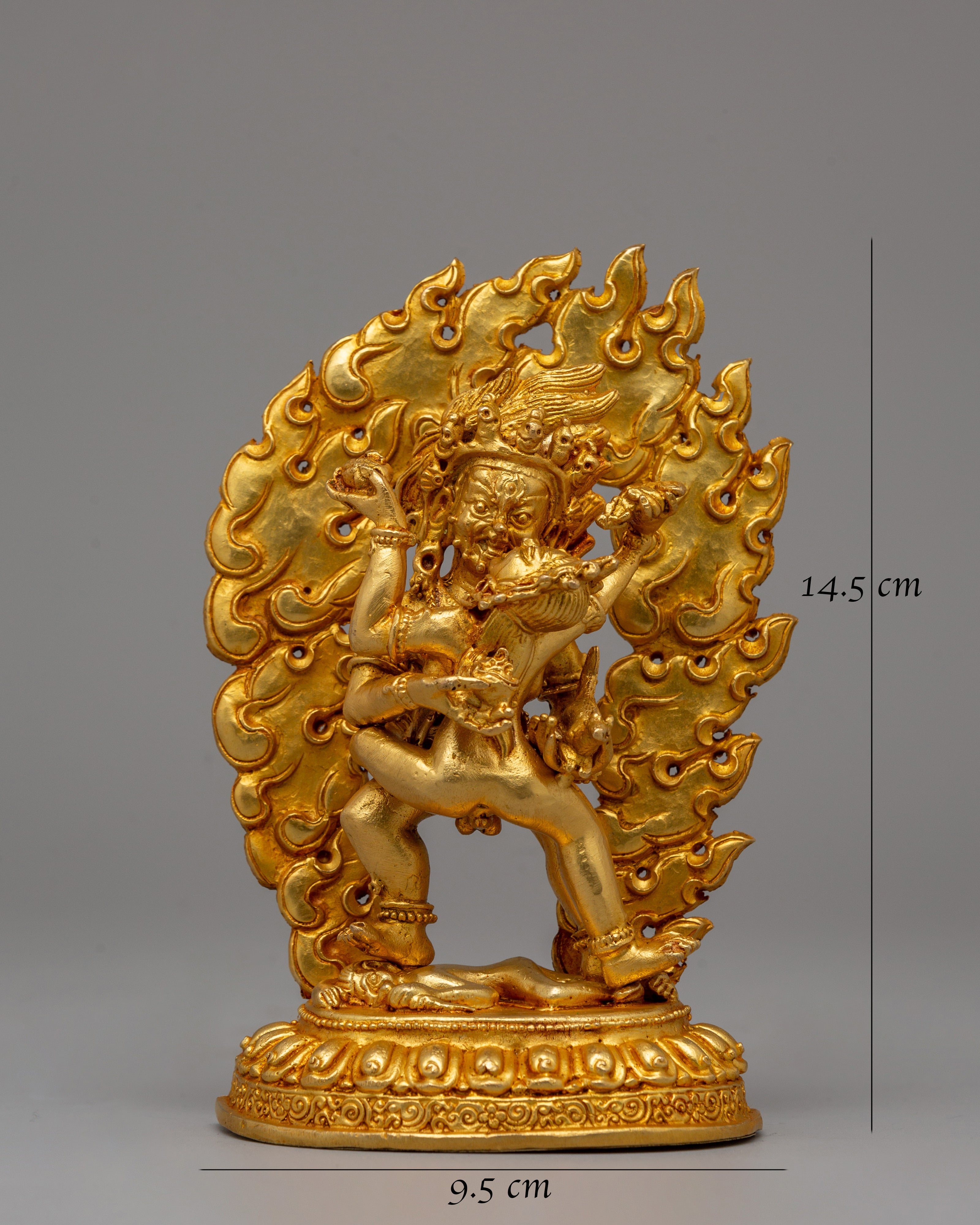 Black Dzambhala with Consort statue |  Buddhist Prosperity Sculpture