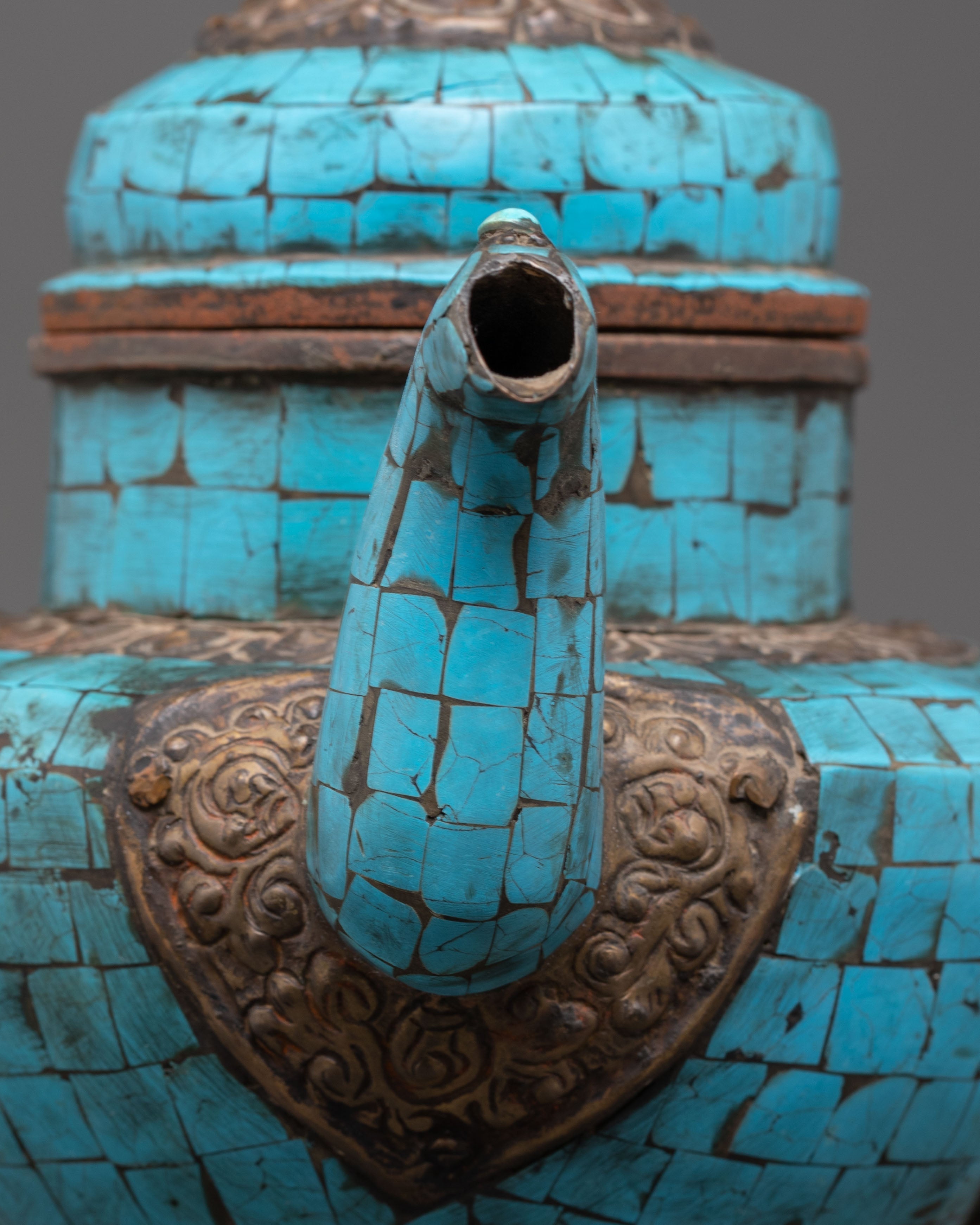 Tibetan Brass Tea Pot | Handcrafted Ritual Tea Pot
