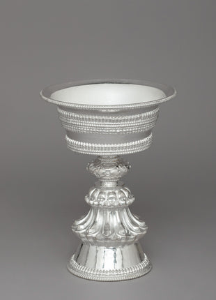 Butter Lamp Buddhist Ritual Set | Silver Carved Religious Item