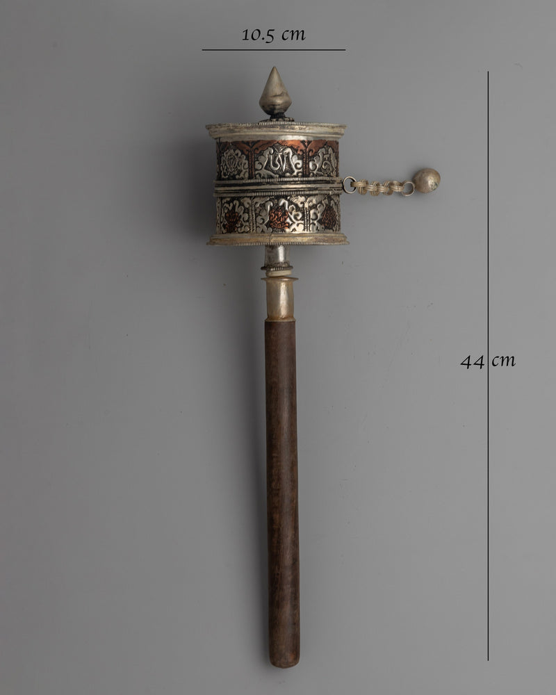 Copper and Wood Tibetan Prayer Wheel