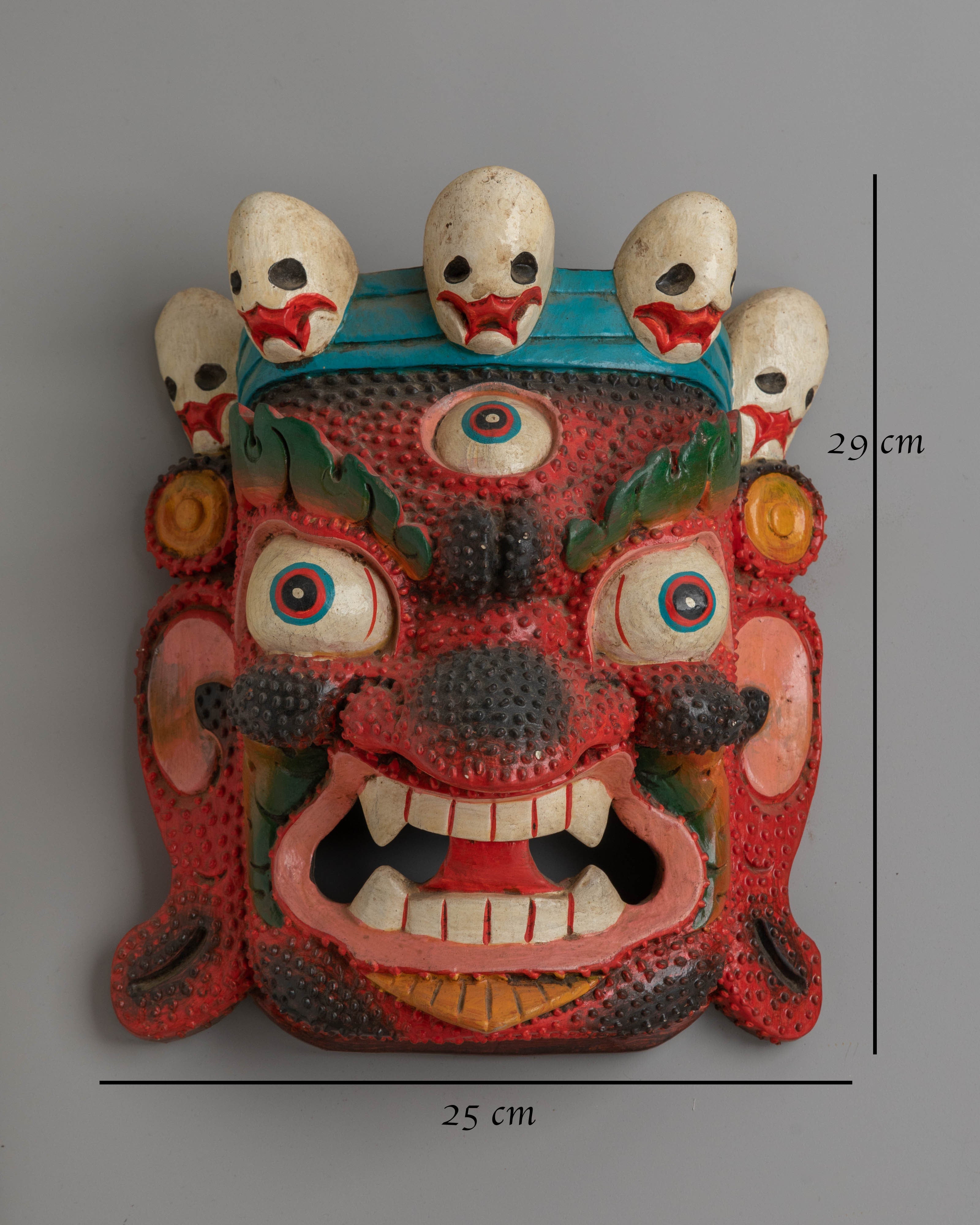 Traditional Mahakala Wooden Wall Hanging | Tibetan Protector Decor