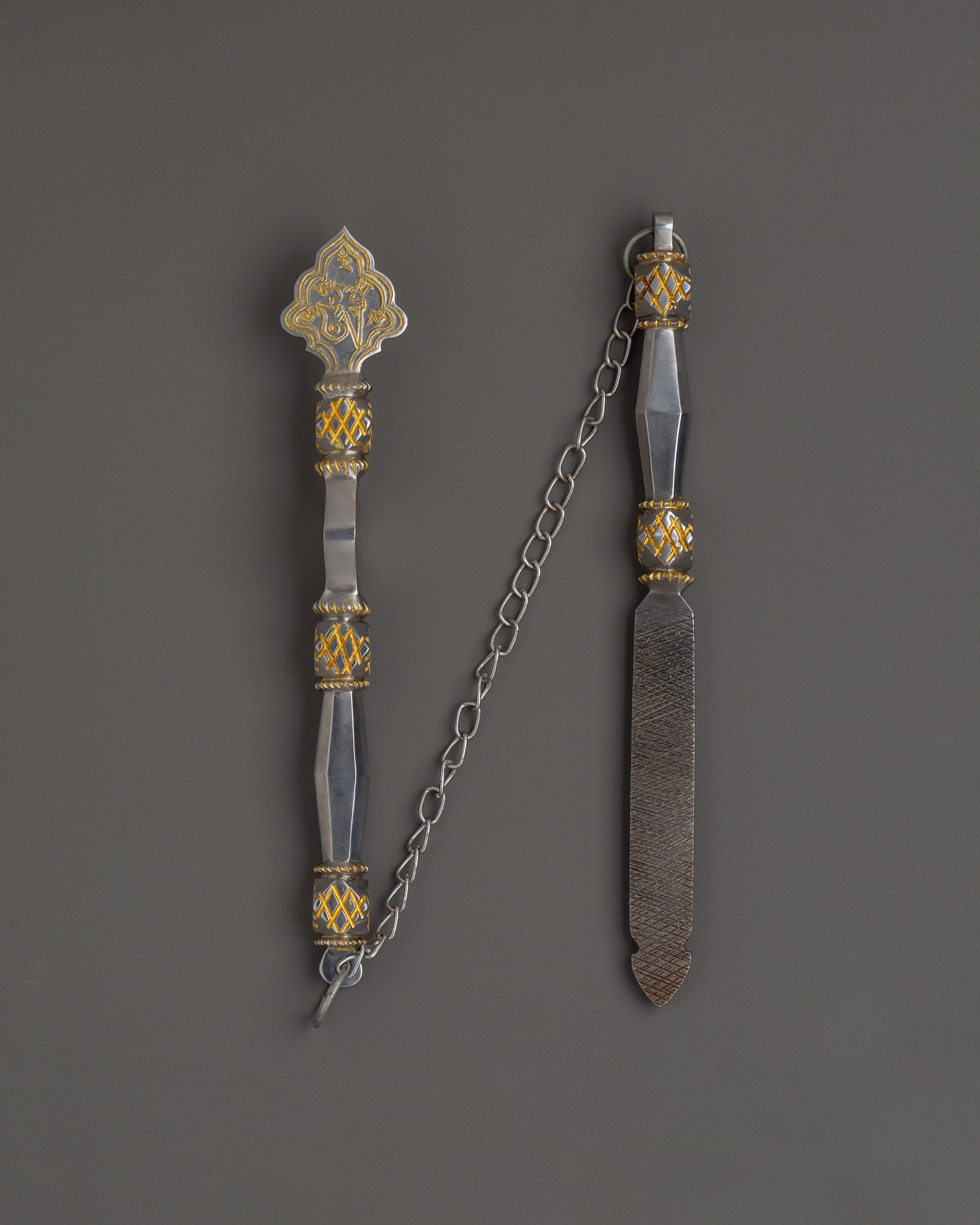 Tantric Ceremonial Set | Emblem and Flat Daru Ritual Tools