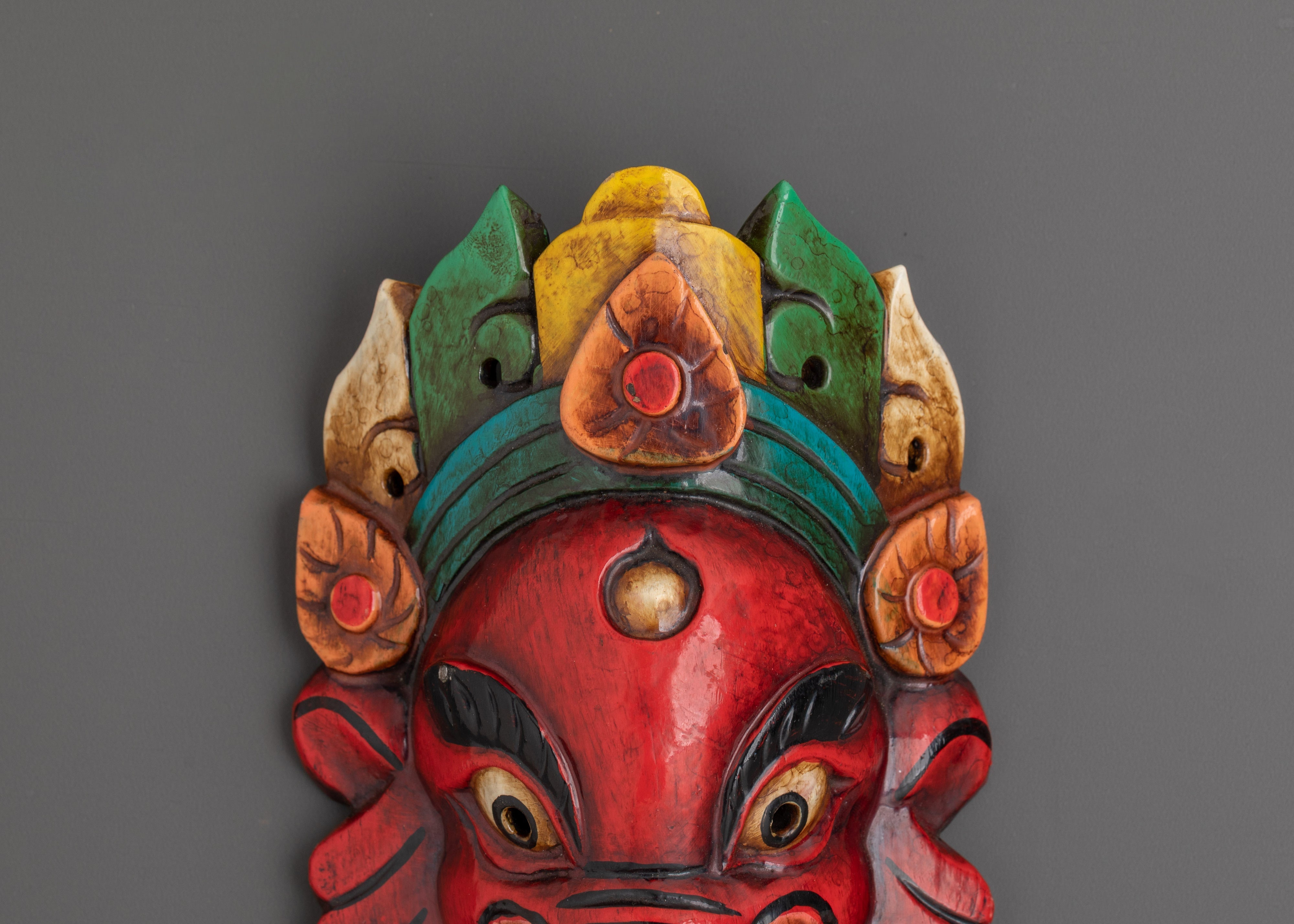 Handcrafted Ganesh Head Wall Hanging in Carved Wood | Boho or Spiritual Spaces