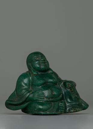 Jade Laughing Buddha Statue | Hand-Carved Original Jade Stone Art Work