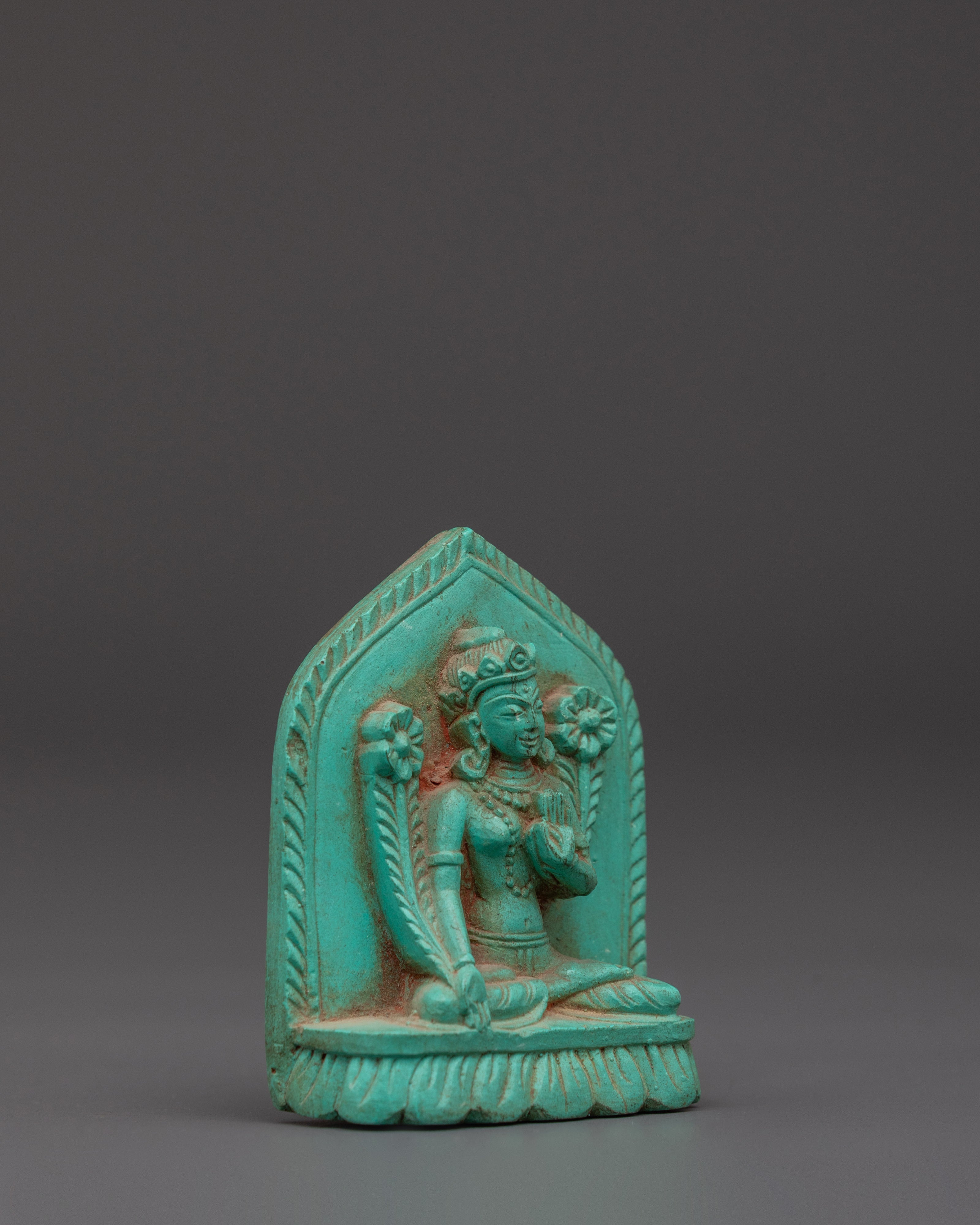 White Tara Turquoise Statue | Healing Energy Statue