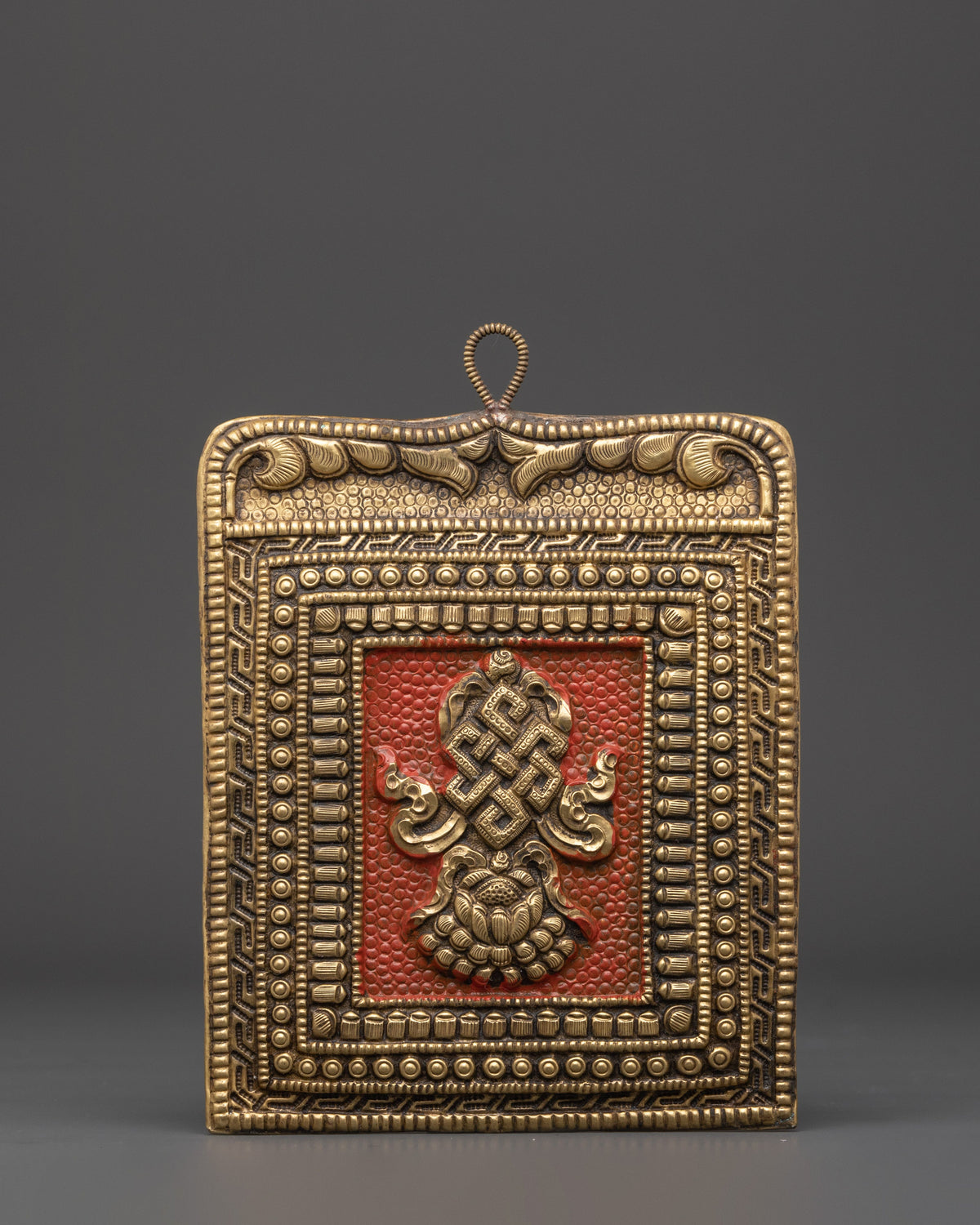Tibetan Ashtamangala Wall Hanging | Brass Eight Auspicious Symbols Buddhist Decor