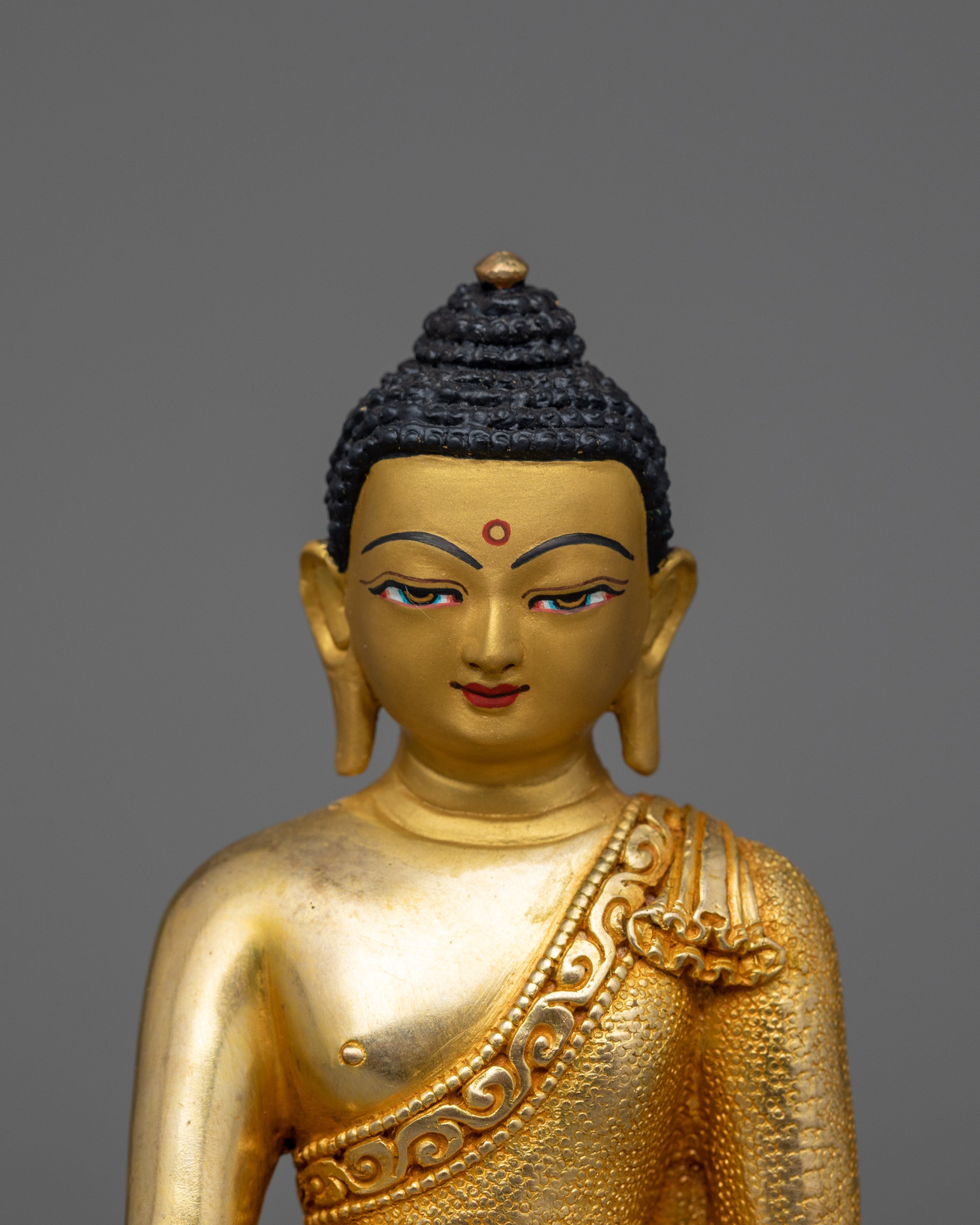 Shakyamuni Buddha Spiritual Awakening Statue | 24k Gold Gilded Sculpture