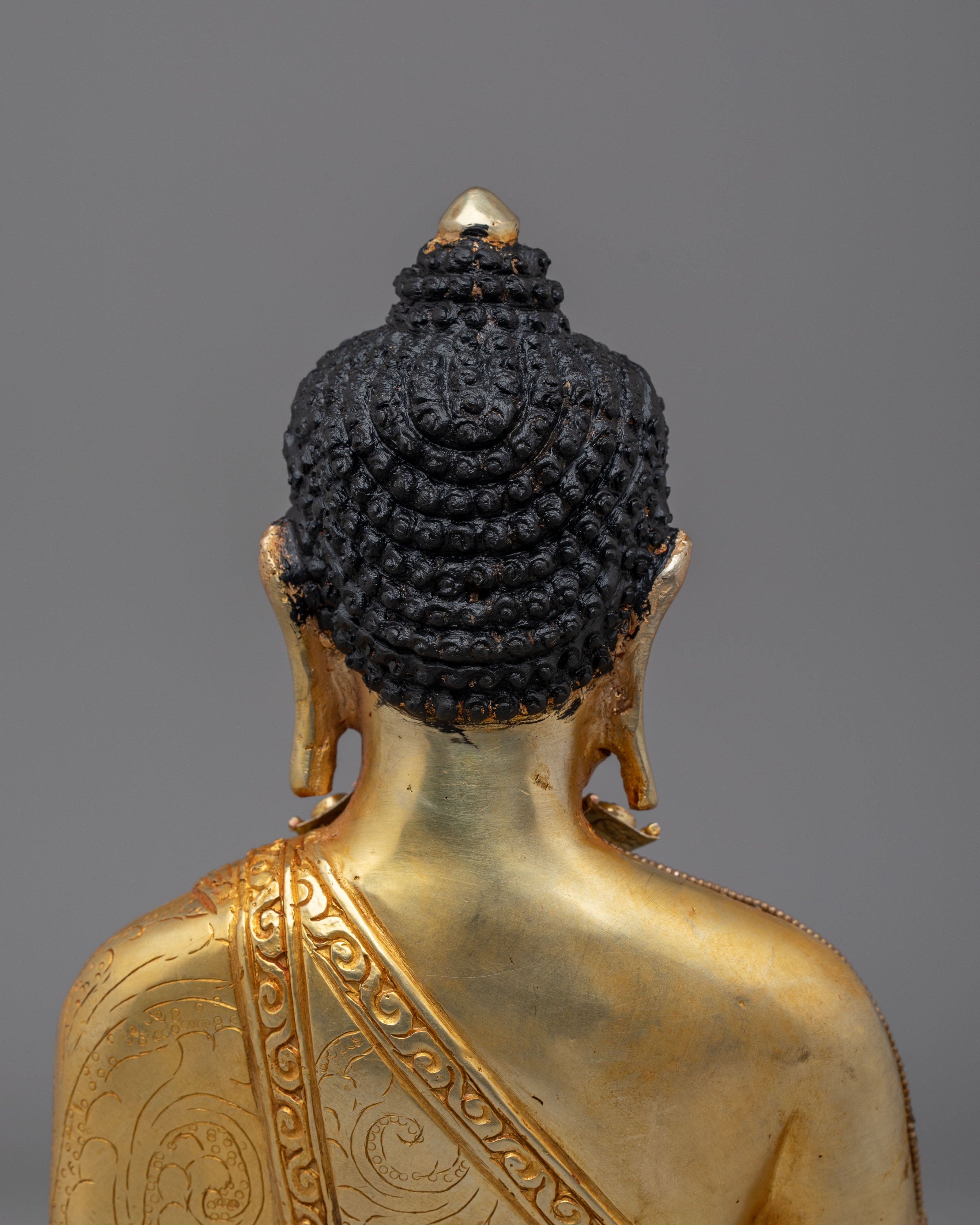 Tibetan Buddhist Shakyamuni Buddha Statue | Handcrafted Copper Crystal Artwork