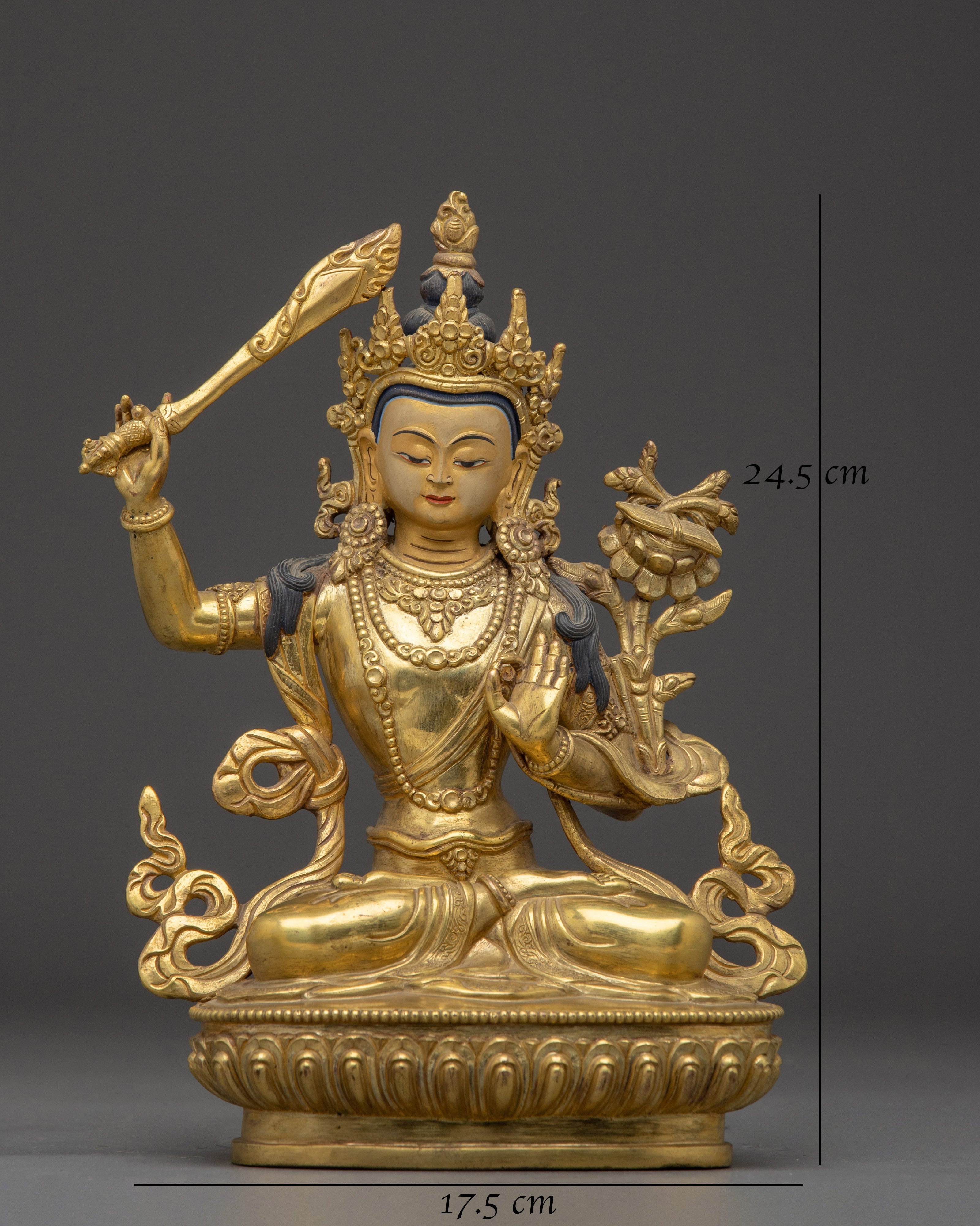 Handmade Divine Wisdom Bodhisattva Manjusrhi Statue | The Deity of Knowledge
