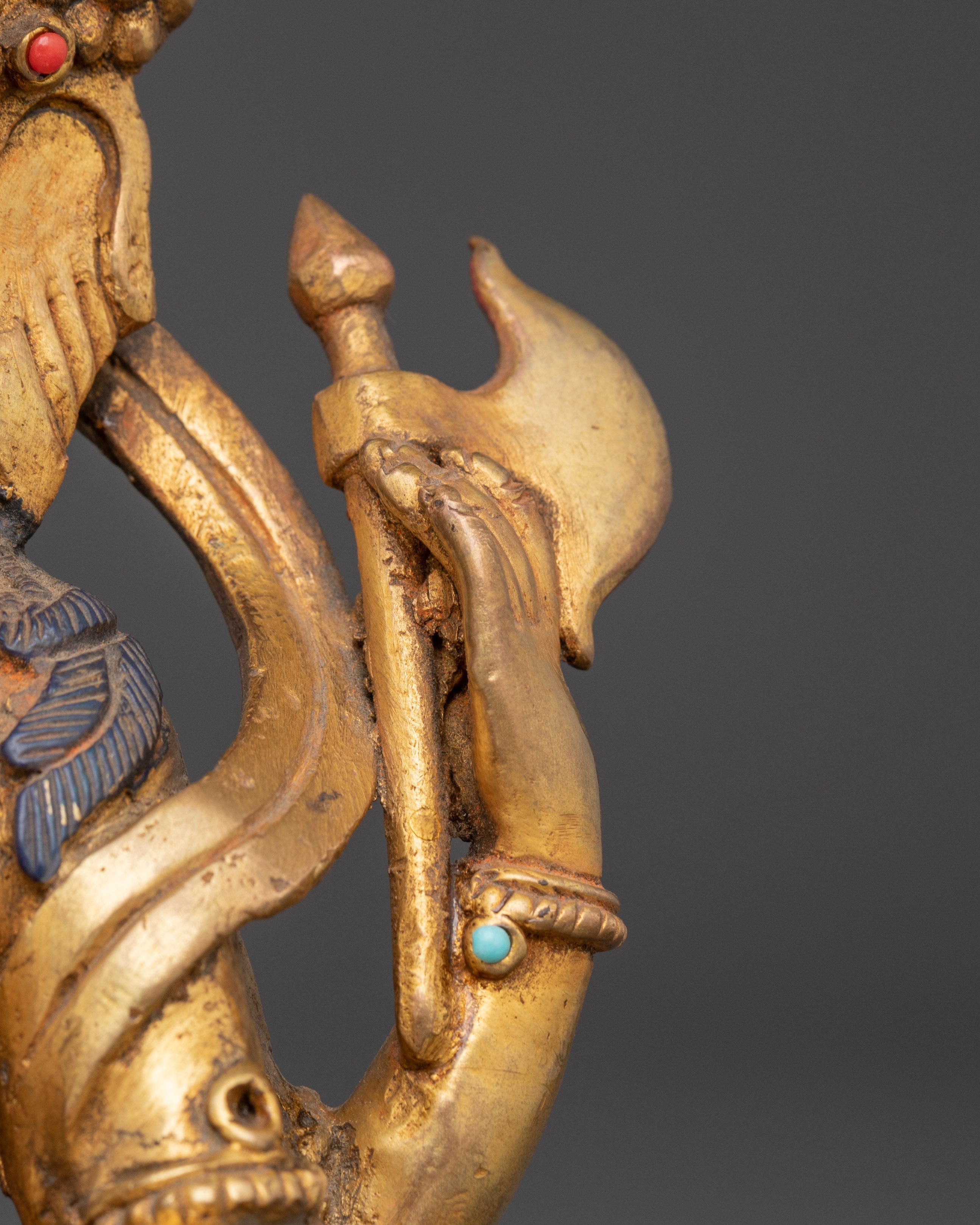 Handmade Vinayaka Ganesha Sculpture | Copper and Gold Plated Hindu Statue