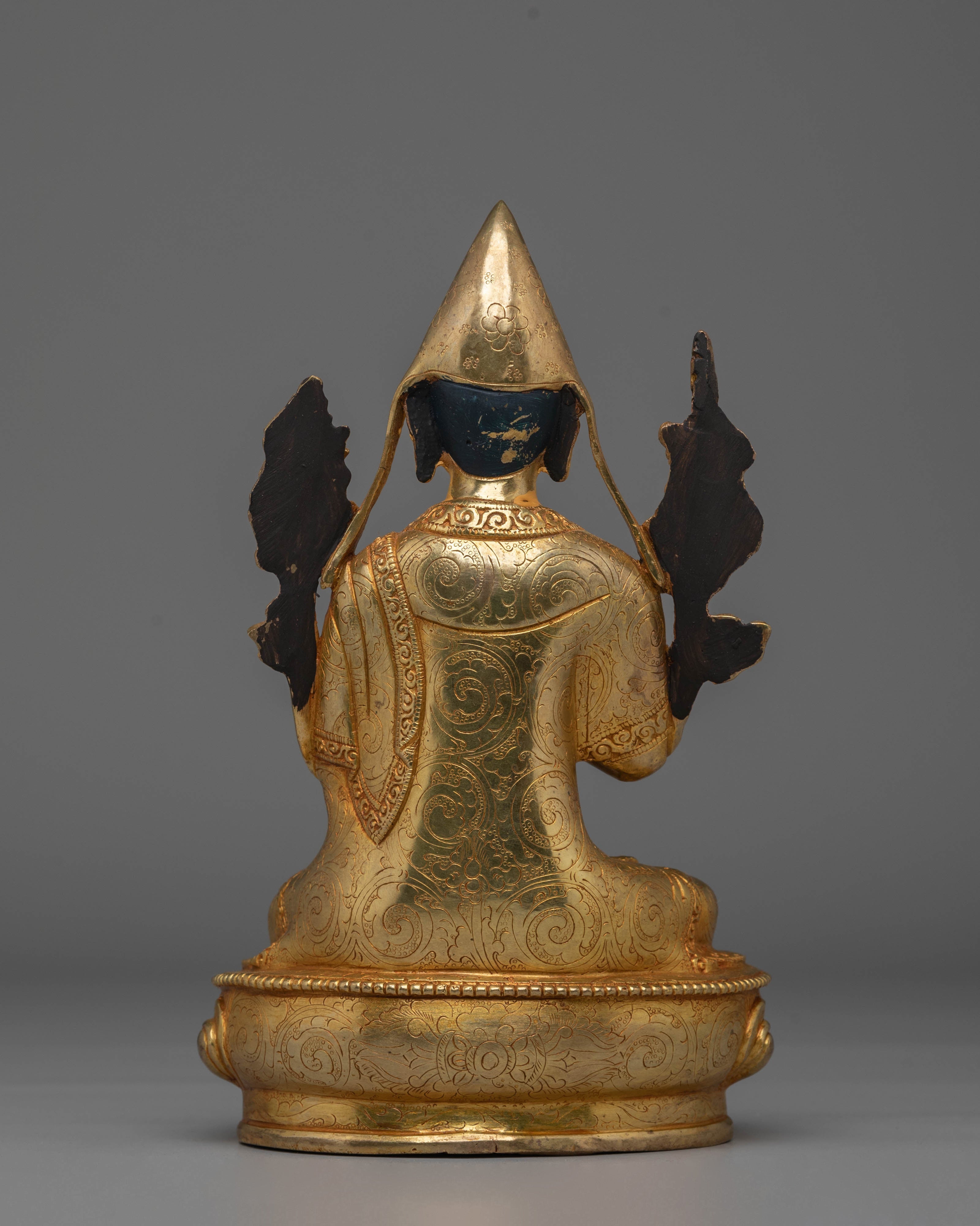 Tsongkhapa Handcrafted Copper Statue | Traditional Tibetan Artwork