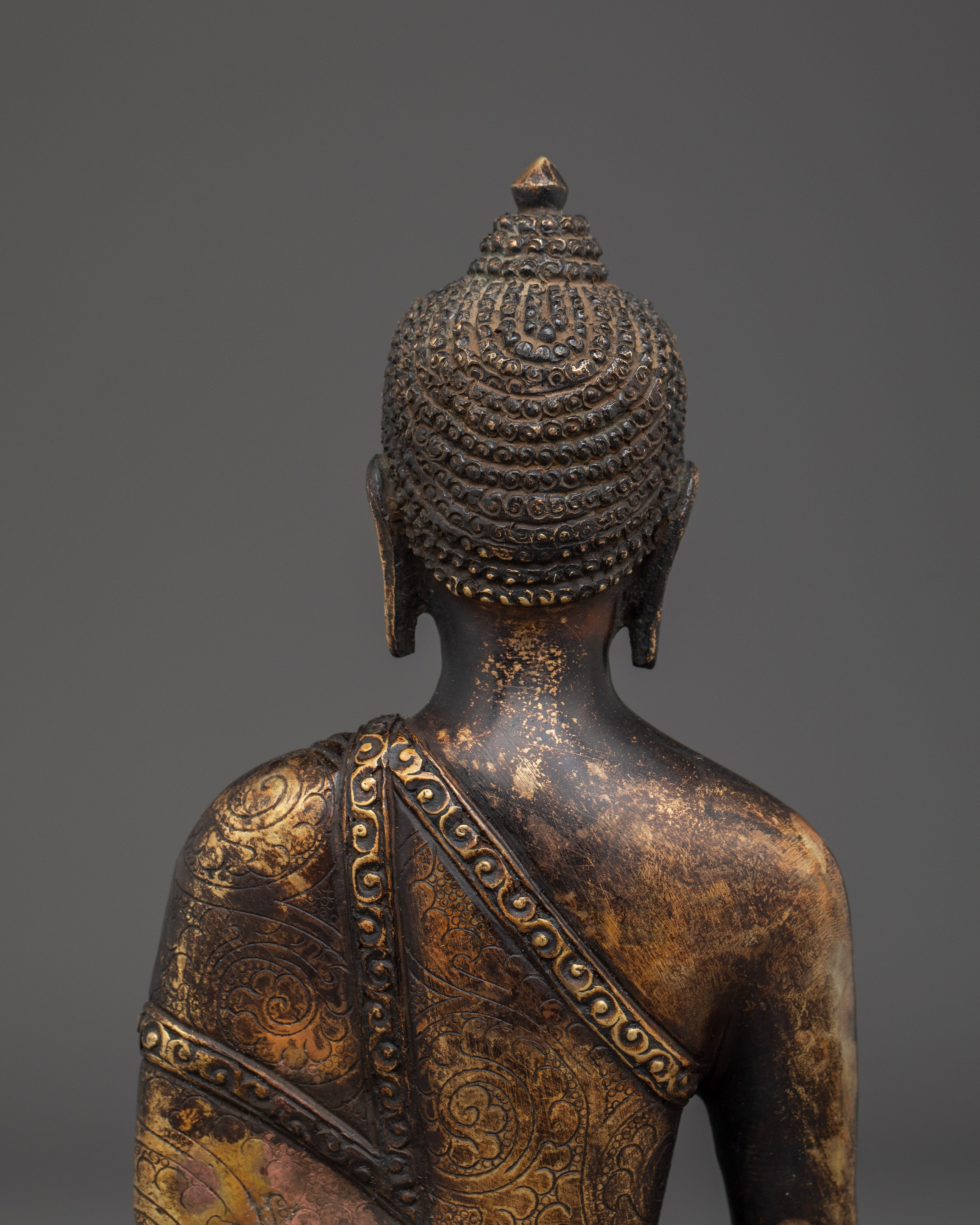 Shakyamuni Buddha Statue with Antique Finish | Spiritual Decor Artwork