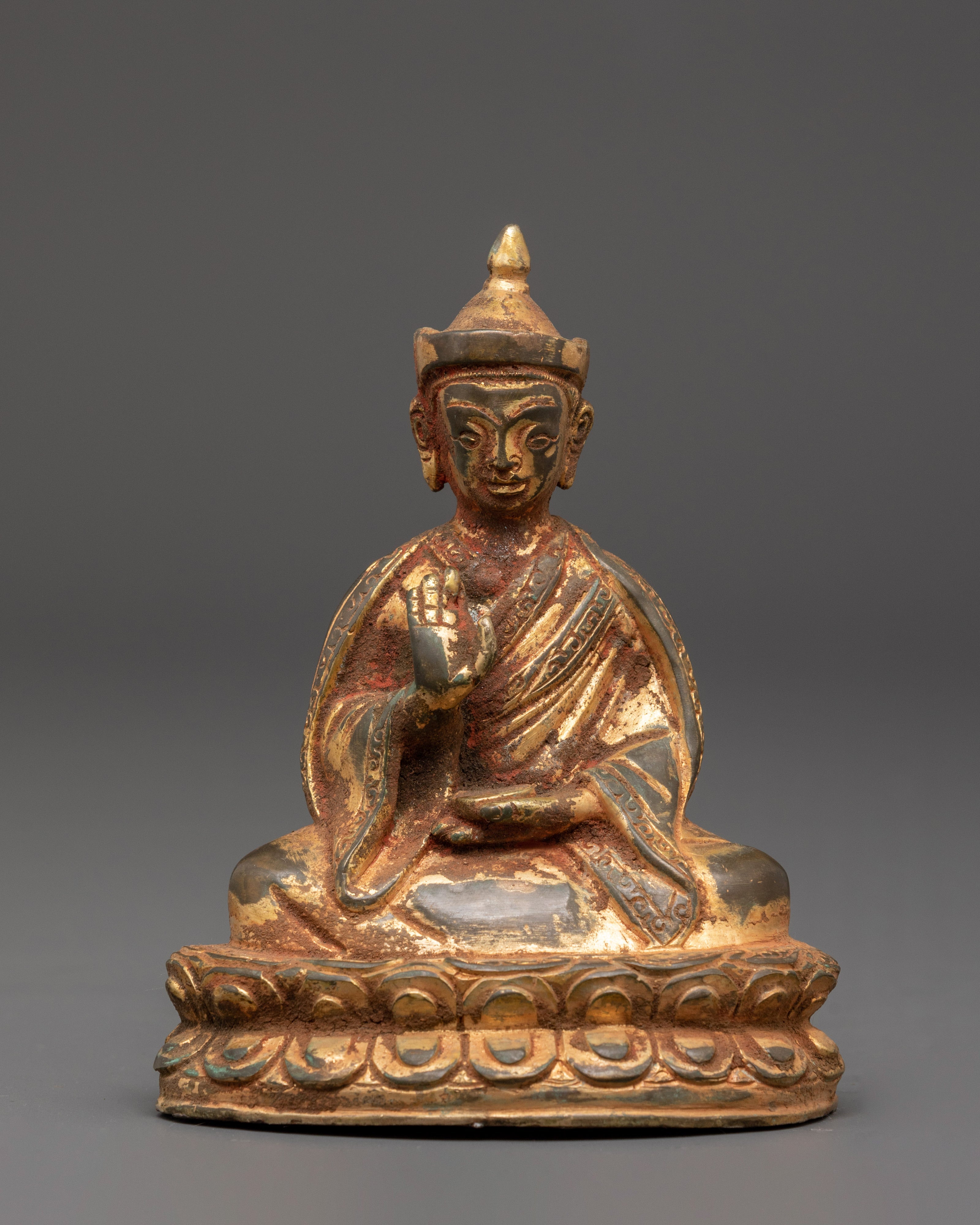 Gold Plated Karmapa Statue