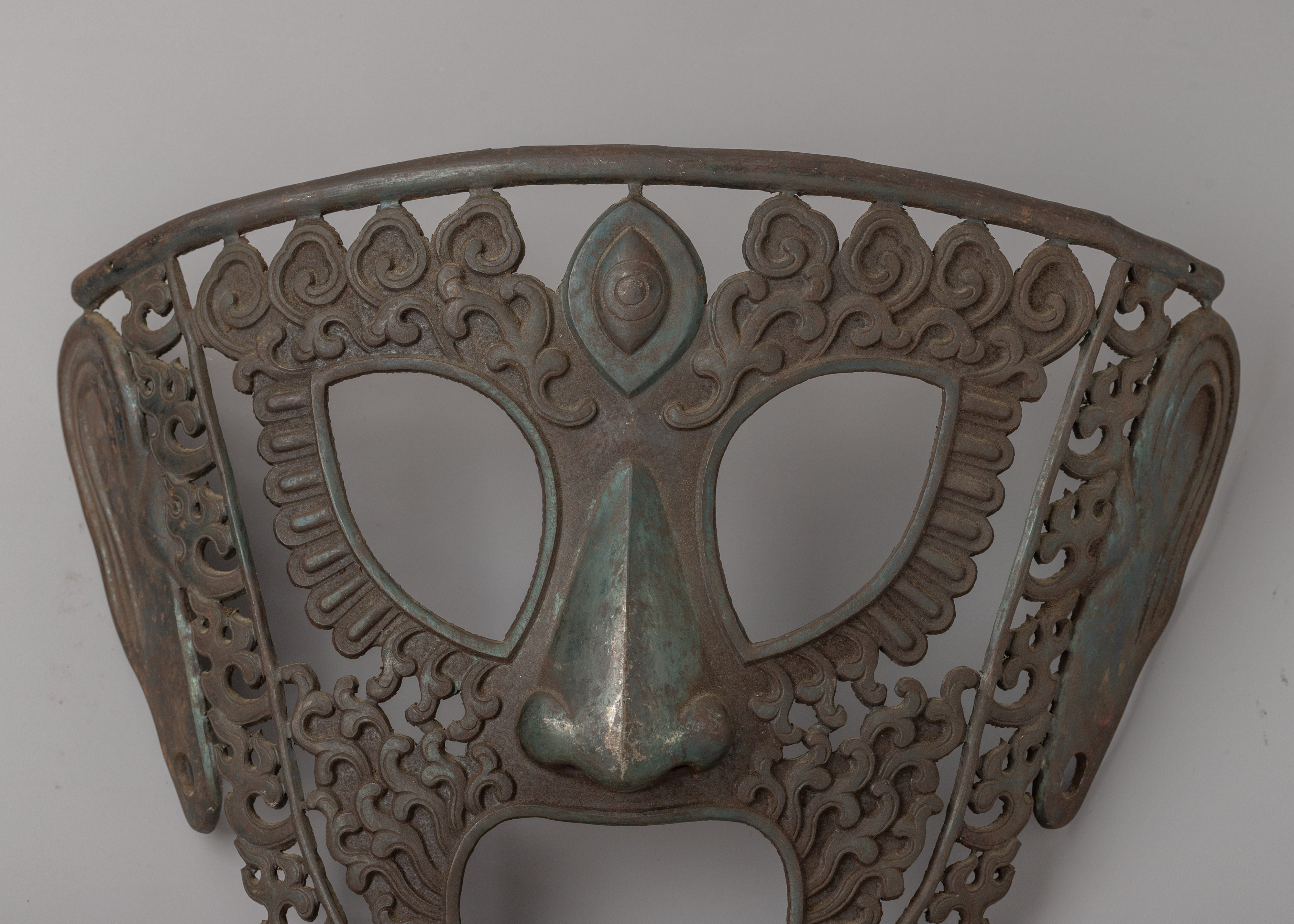 Handcrafted Buddhist Iron Mask | Sacred Ritual Artifact