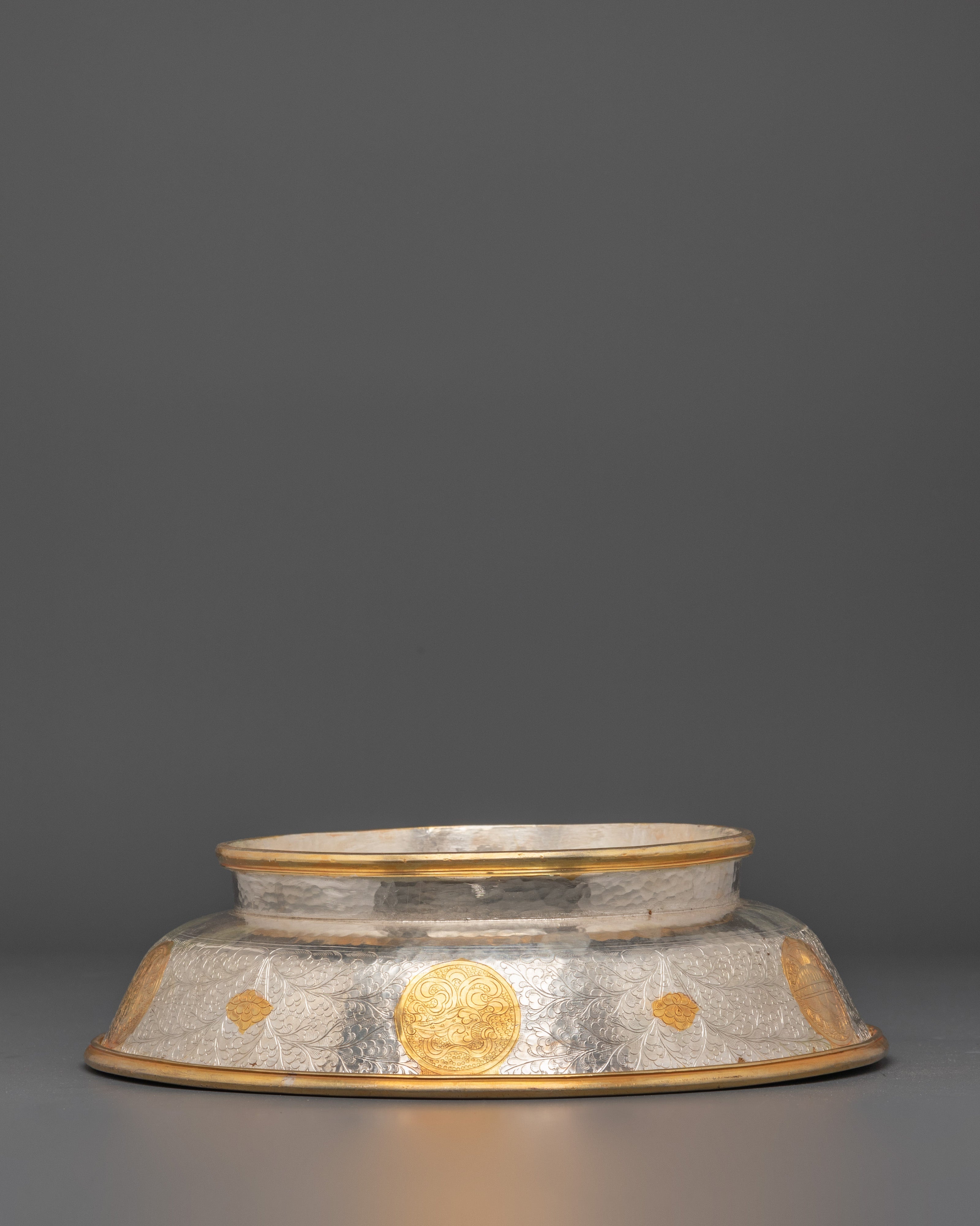 Handcrafted Silver-plated Food Tray | Detailed Carvings