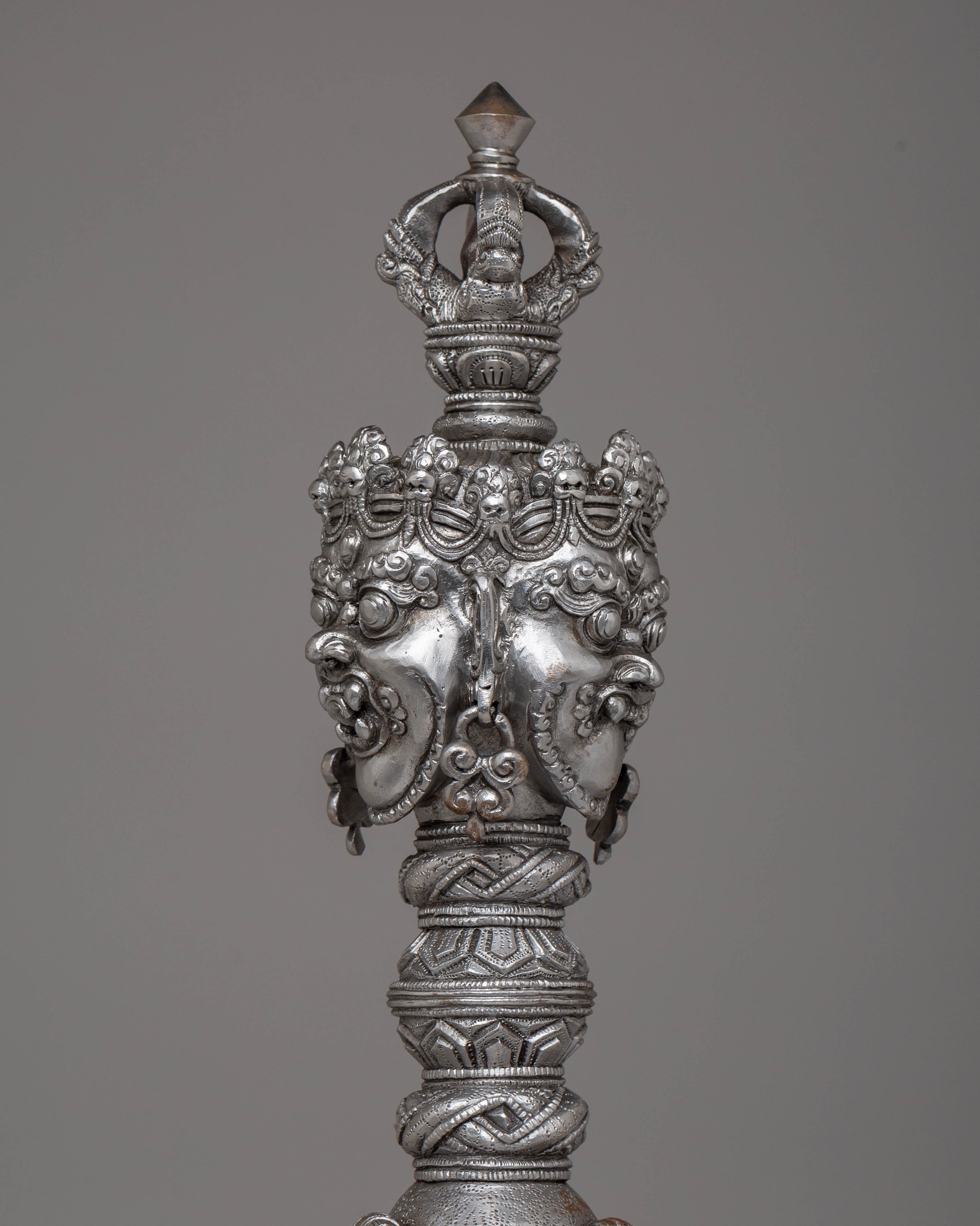 Iron Phurba for Buddhist Ceremonies |Tibetan Ritual Tool with Acrylic Color