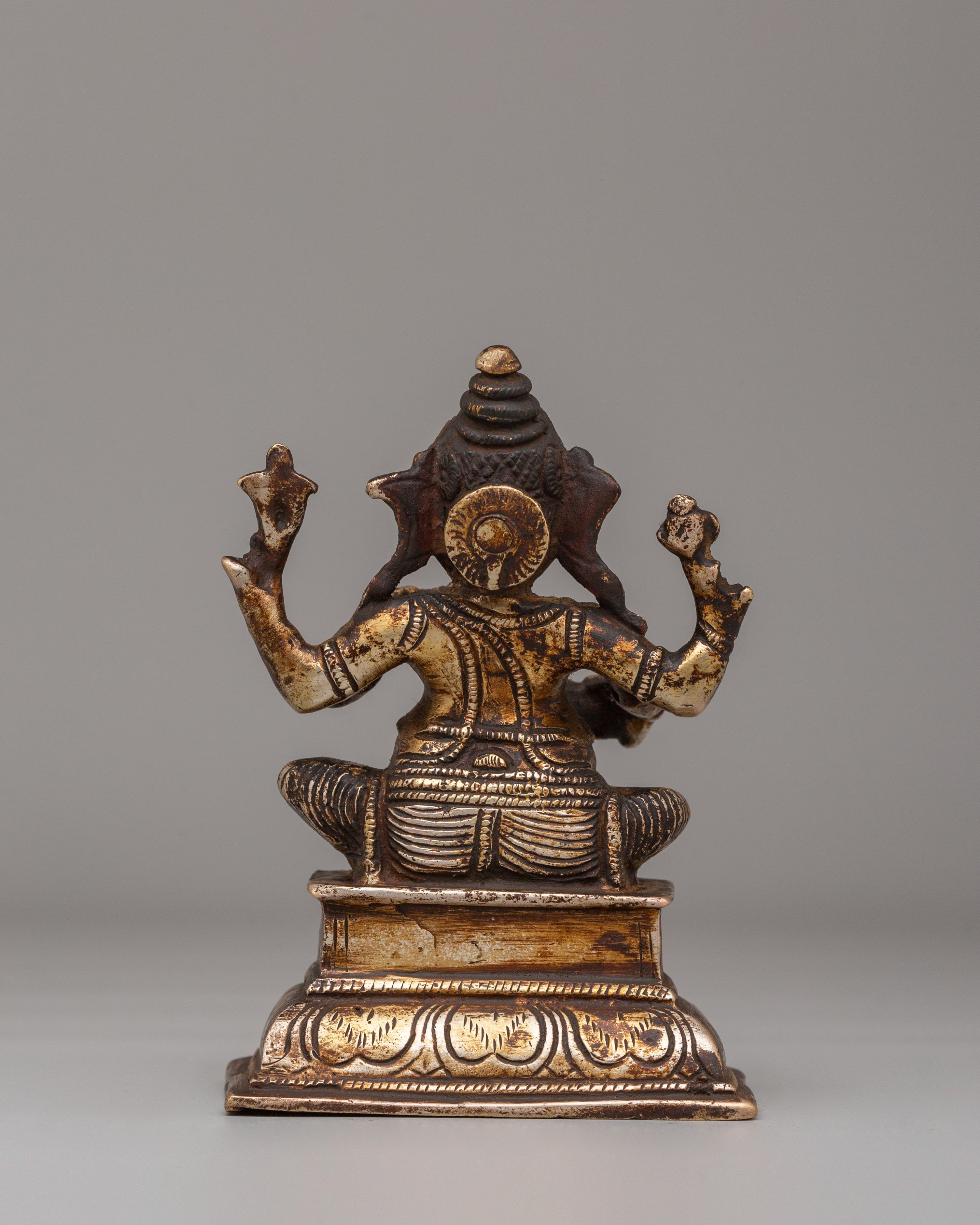 Ganesha Prosperity Statue | Antique Finishing, 24K Gold Plating, and Silver Plating