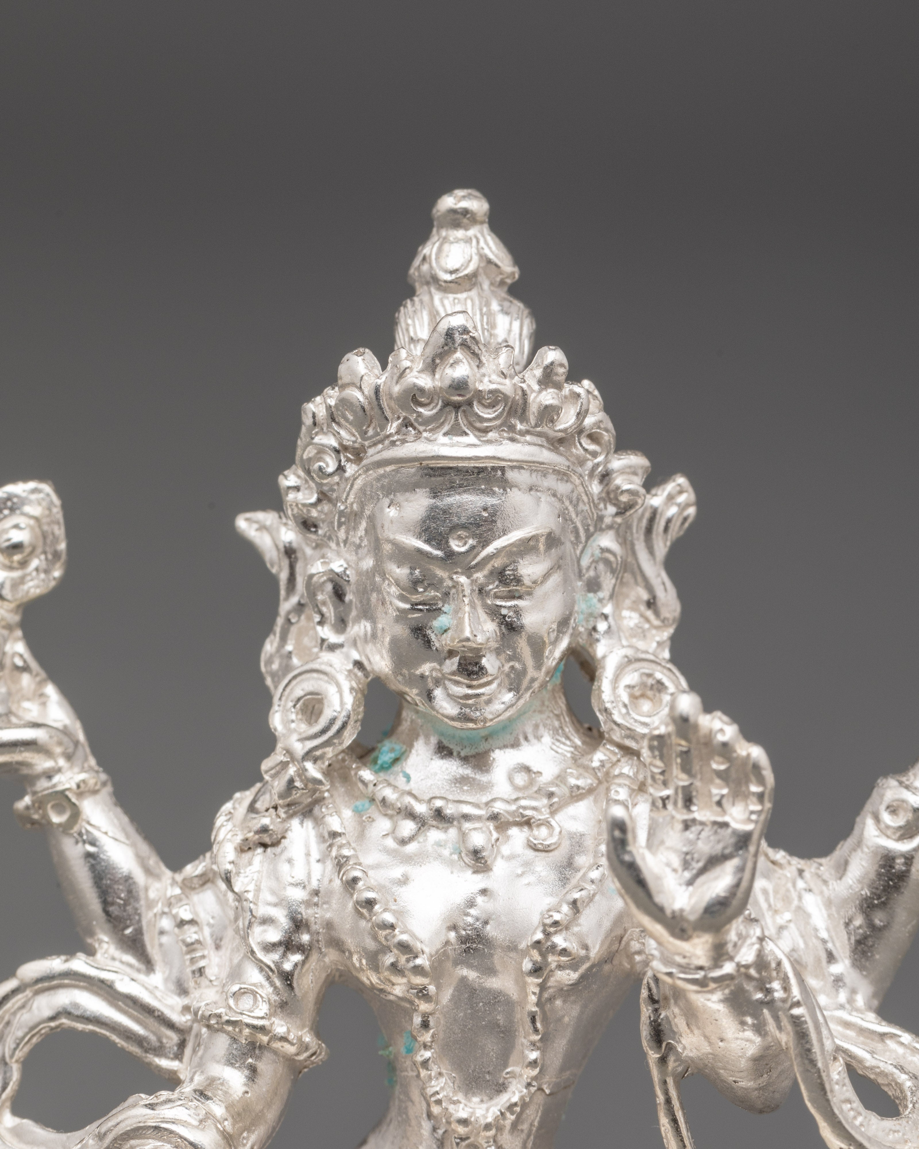 Handcrafted 98% Silver Lakshmi Idol | Spiritual Hindu Altar Statue