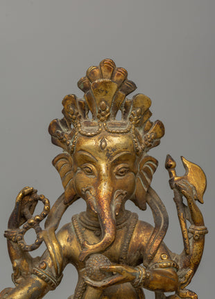 Gold Plated Standing Ganesh Statue | The Sacred Remover of Obstacles