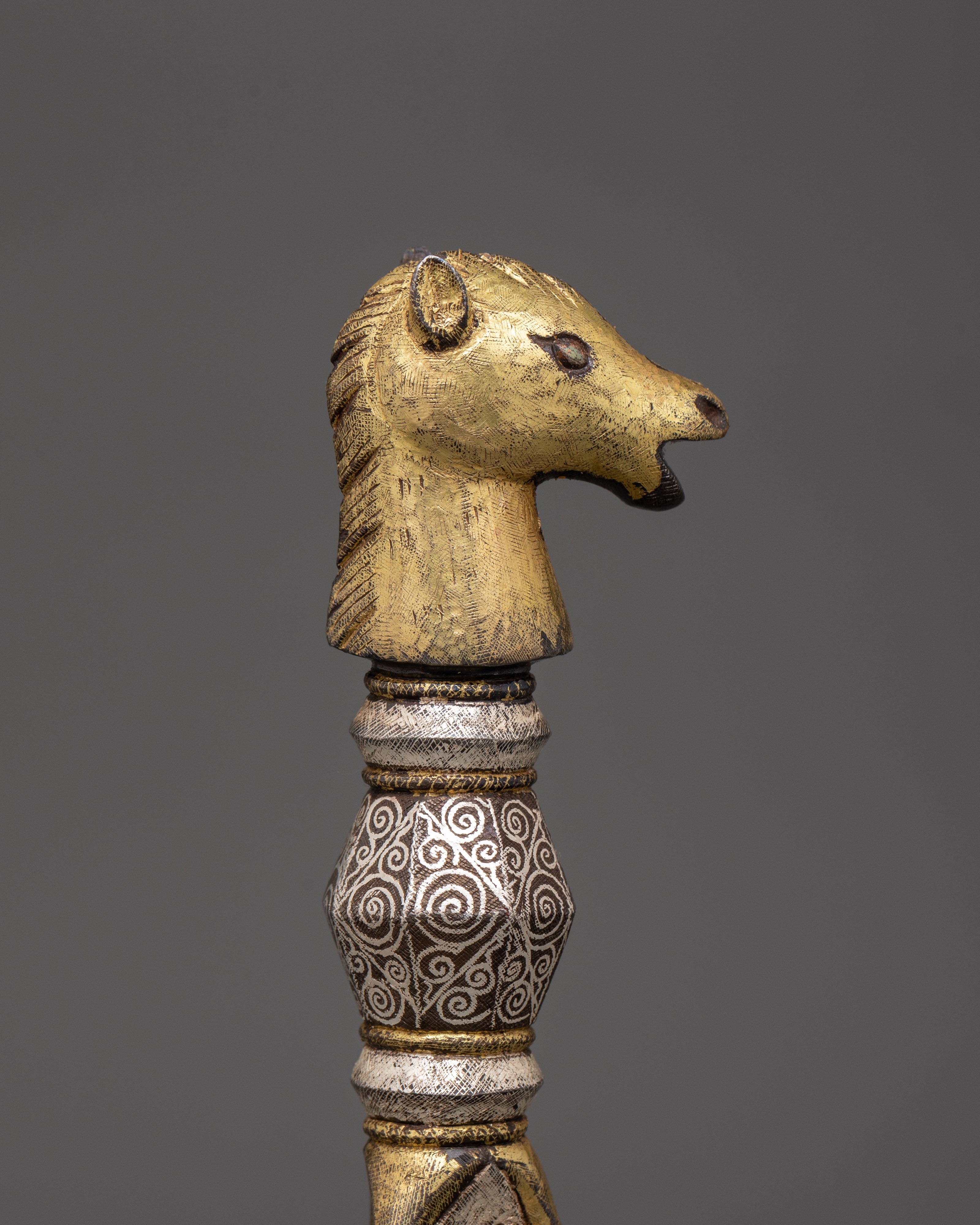 Iron Phurba with Carvings | Handcrafted Ritual Dagger for Protection