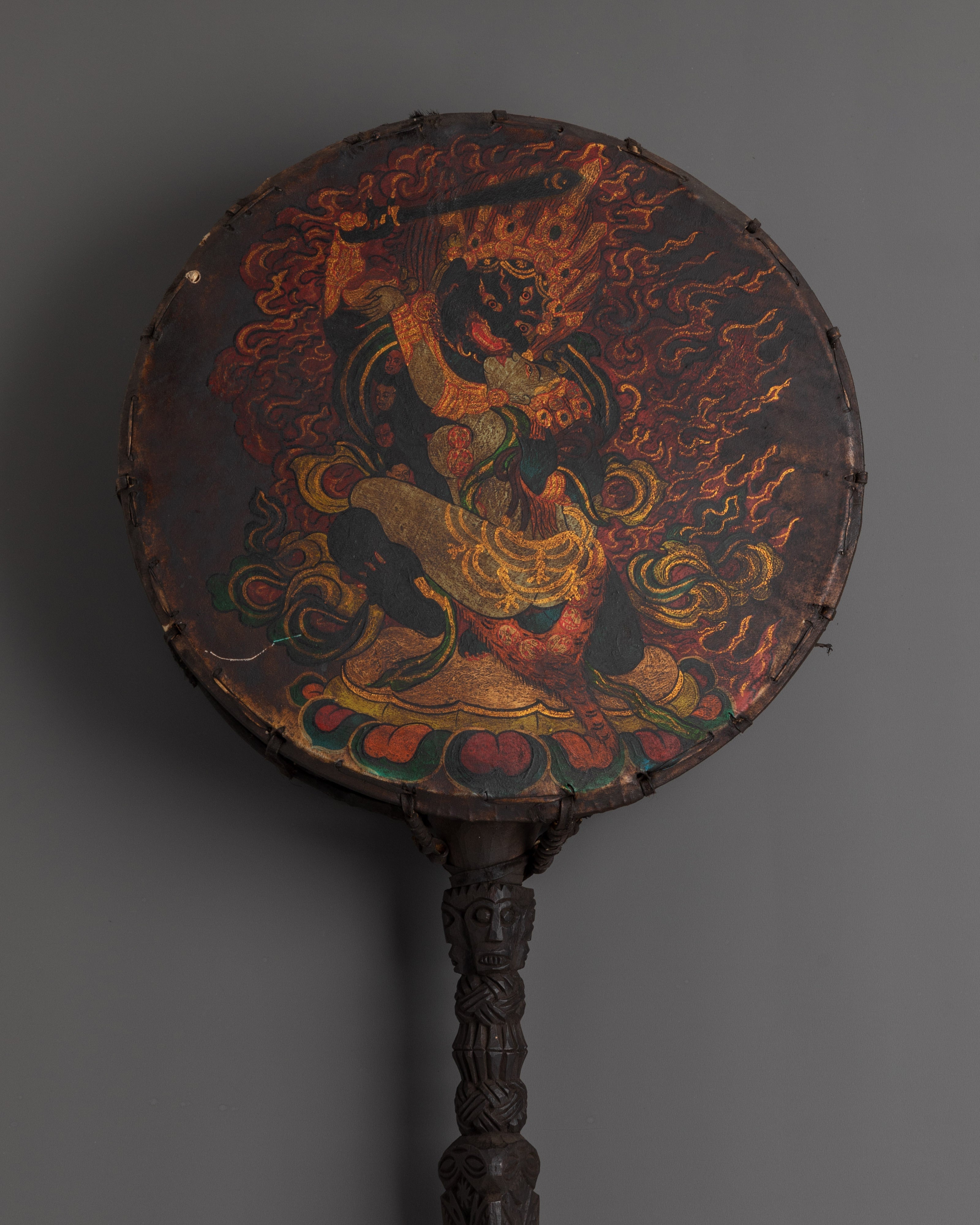 Tibetan Dharma Drum For Meditation & Rituals