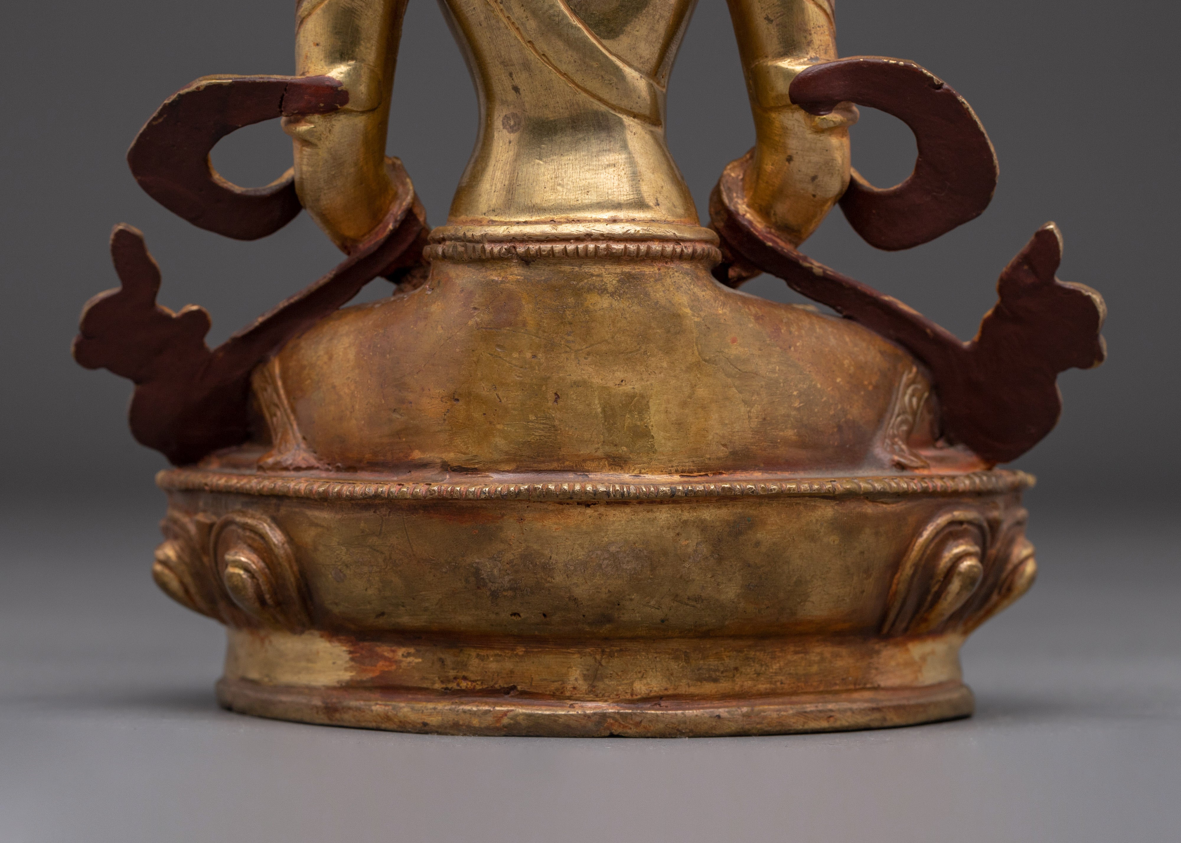 Amitayus Handcrafted Oxidized Copper Statue | Sacred Buddhist Art