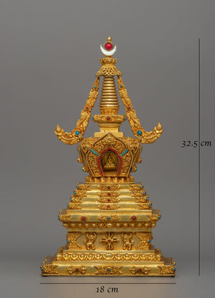 Machine Made Buddha Stupa | Religious Artifact for Home or Office