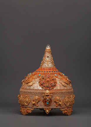 Sacred Copper and Gold-Plated Treasure Chest