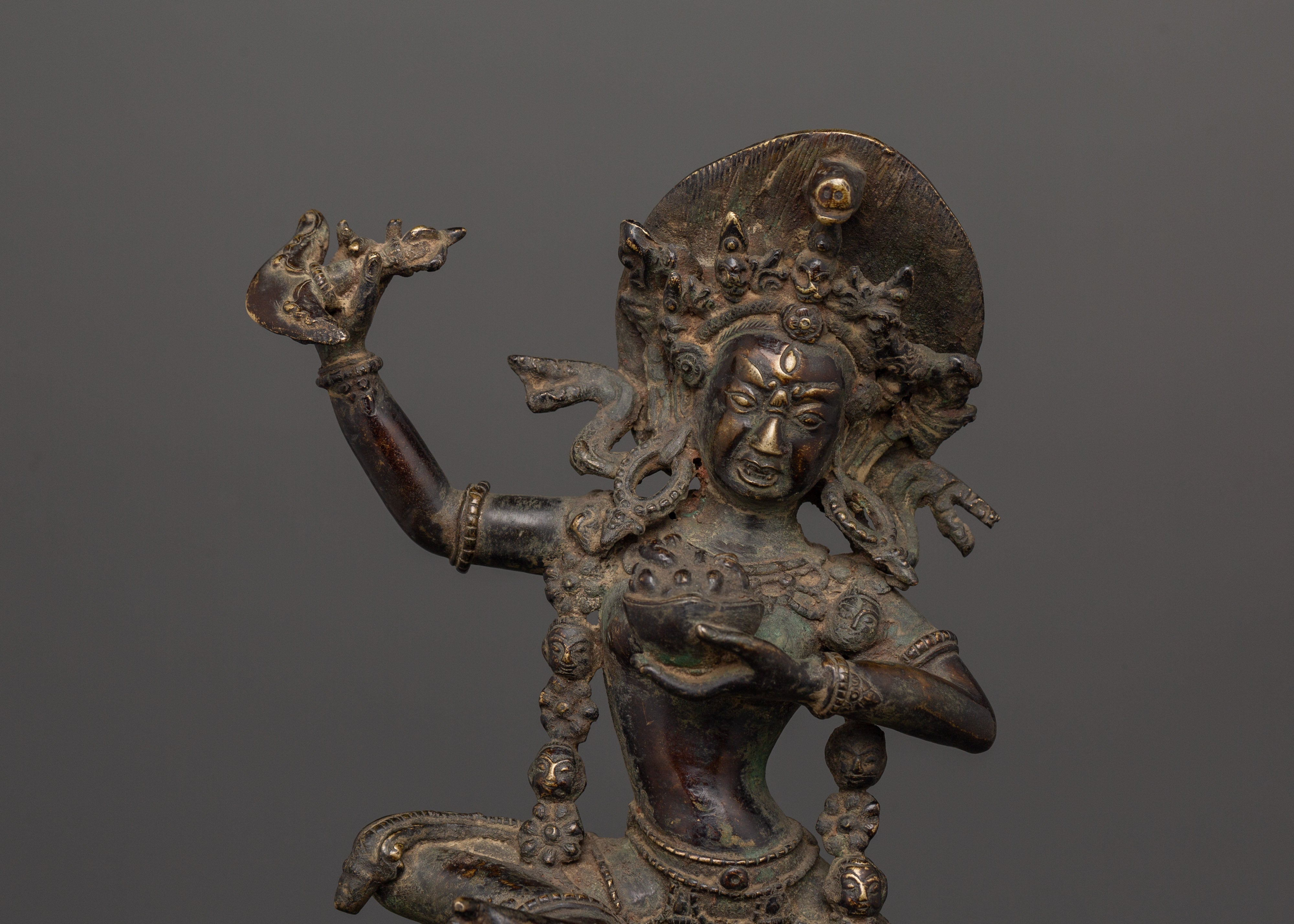 Dorje Phagmo Antique Figure | Bronze Vajravarahi Deity Statue